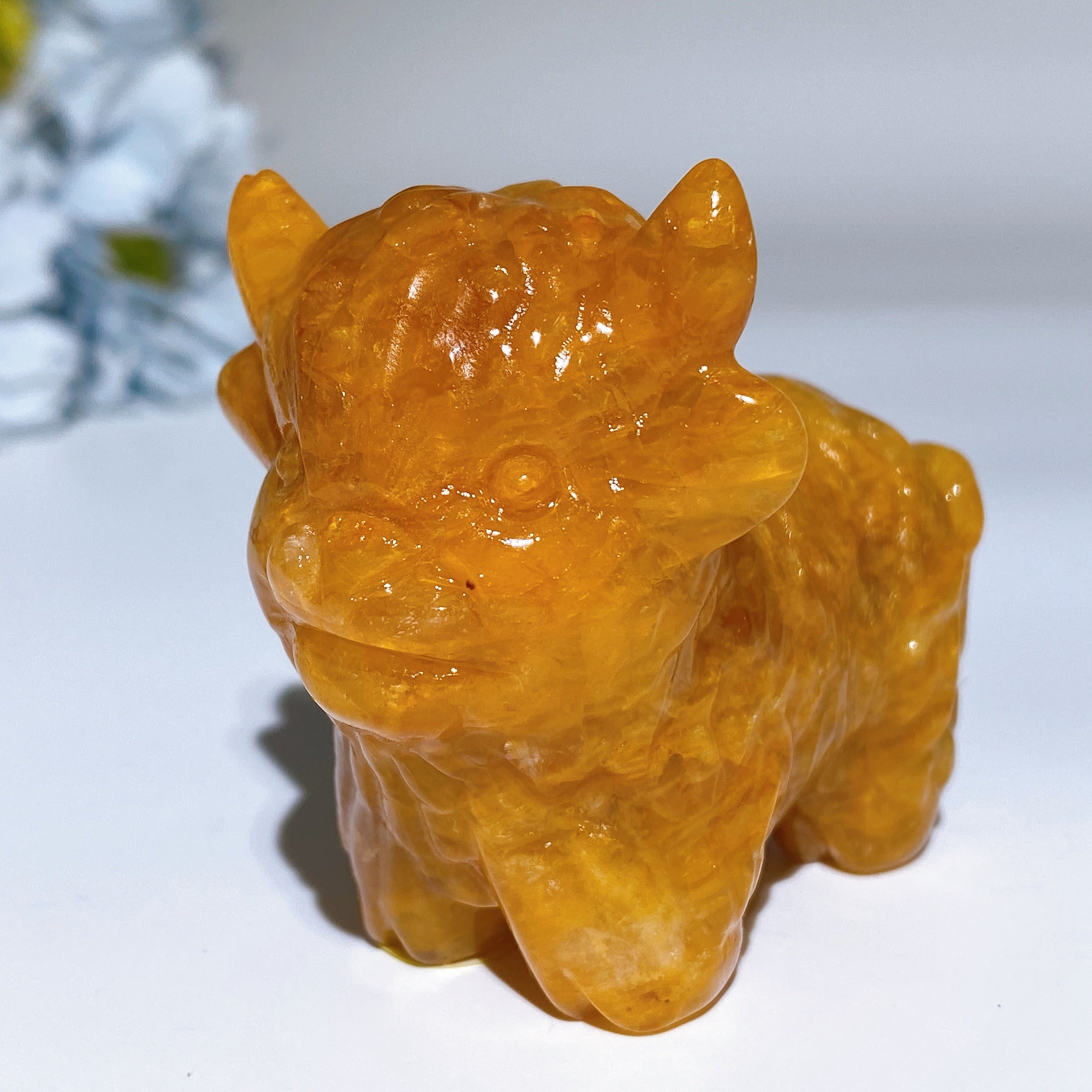 2.3" Hand Carved Crystal Cattle Figurine Healing Totem