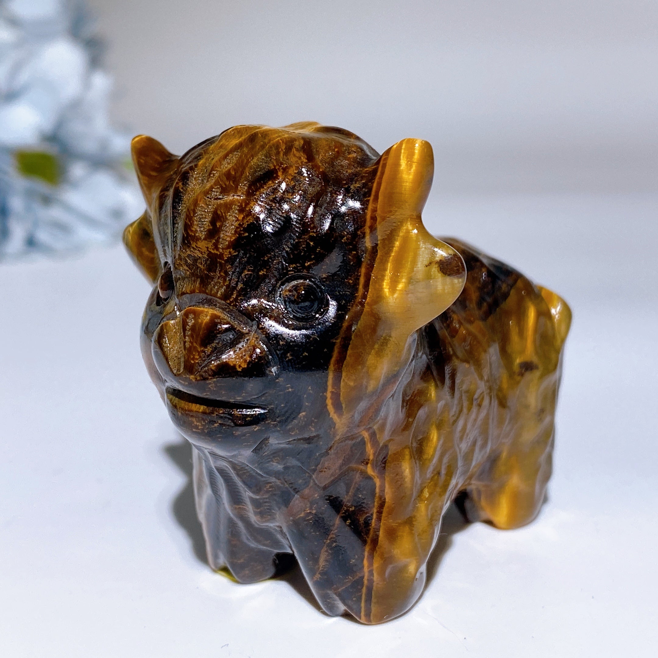 2.3" Hand Carved Crystal Cattle Figurine Healing Totem