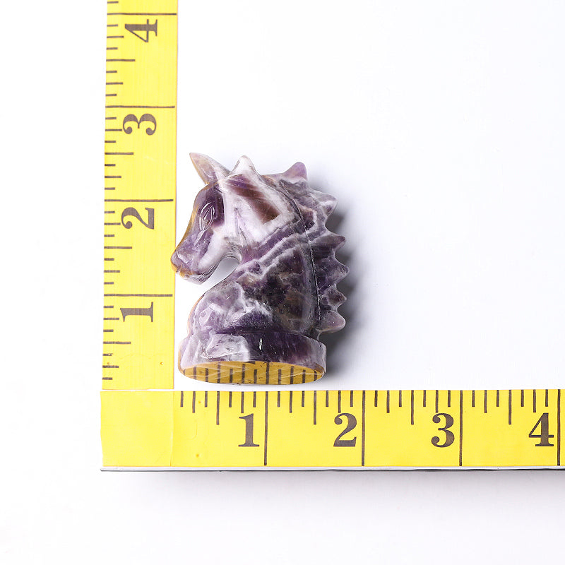 2.3 Inch Amethyst Unicorn Crystal Figurine Carving