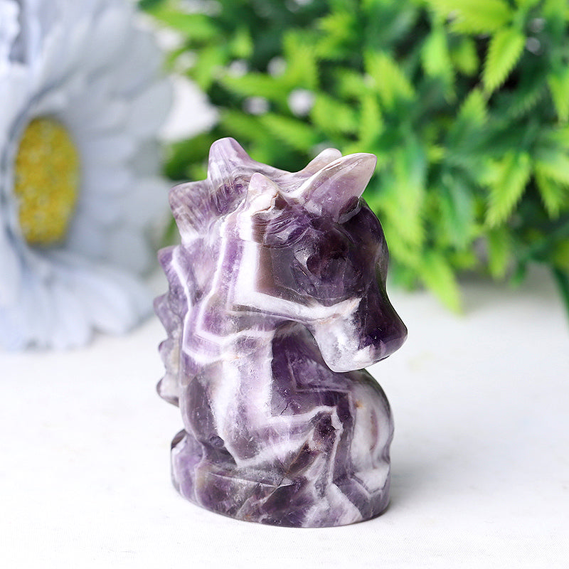 2.3 Inch Amethyst Unicorn Crystal Figurine Carving