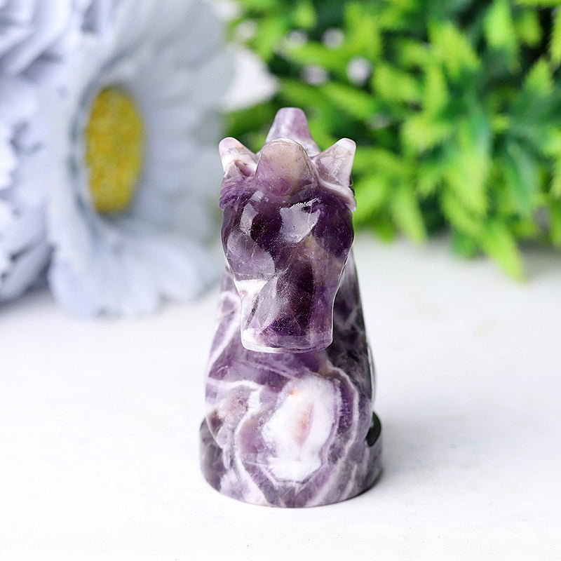 2.3 Inch Amethyst Unicorn Crystal Figurine Carving