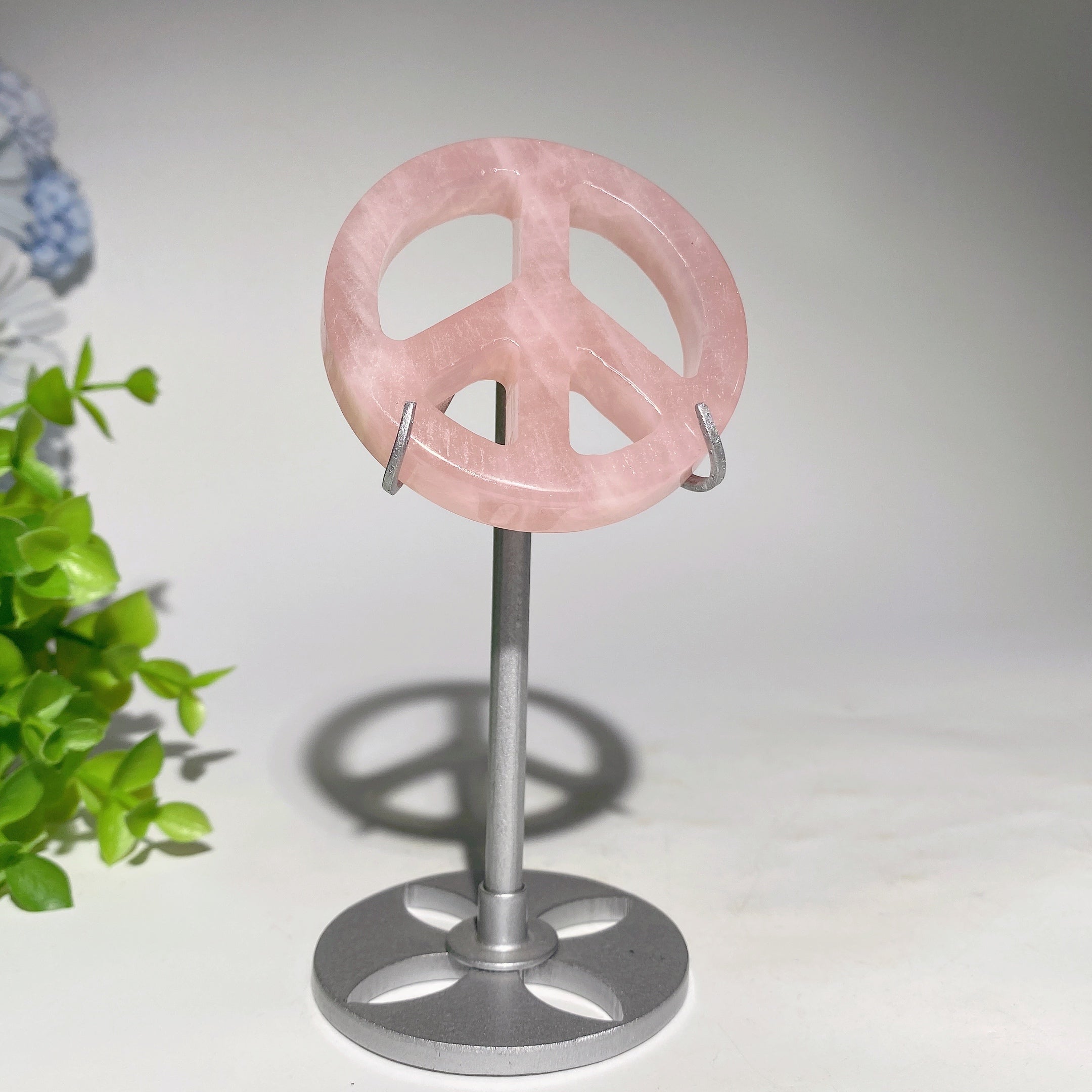 2.3 Inch Crystal Peace Sign Figurine for Healing & Decor