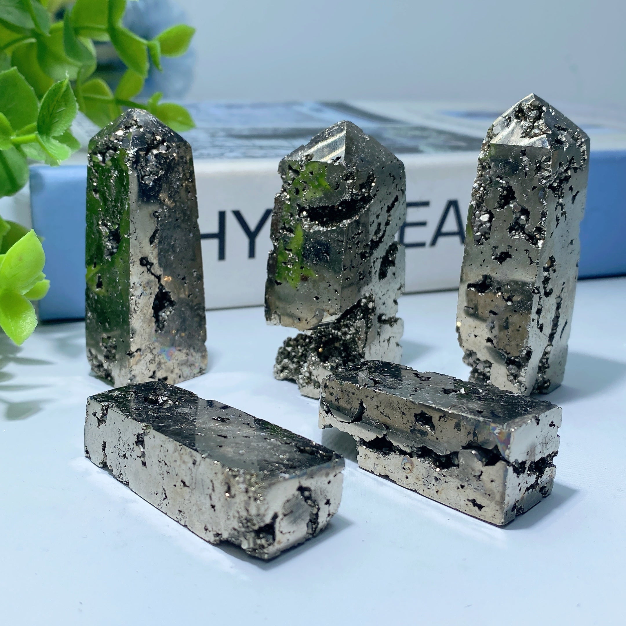 2-3 Inch Druzy Pyrite Crystal Points for Healing Energy