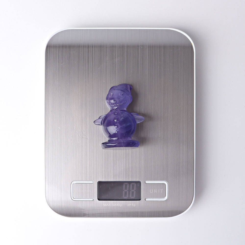 2.3-inch Fluorite Snowman Crystal Figurine Carving