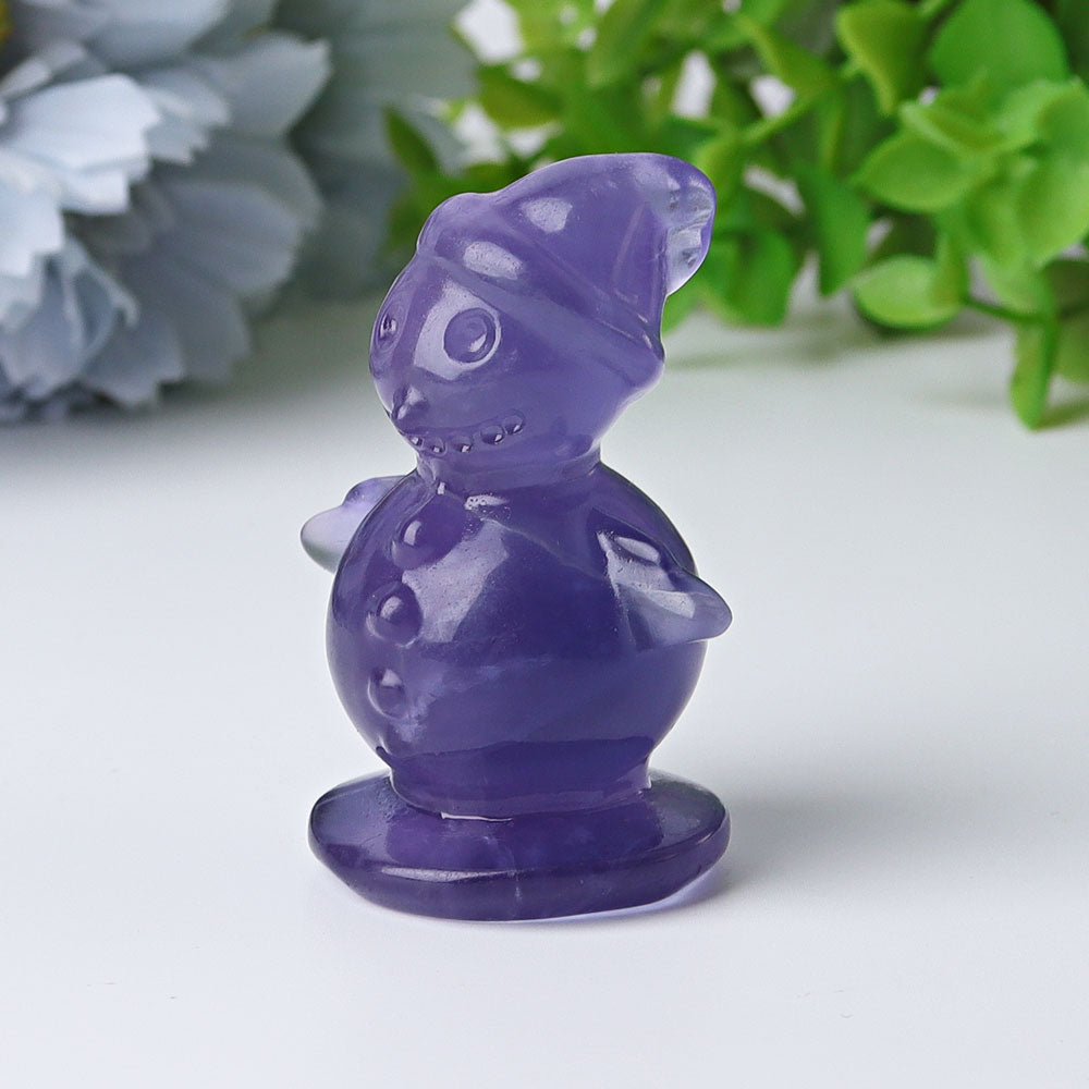 2.3-inch Fluorite Snowman Crystal Figurine Carving