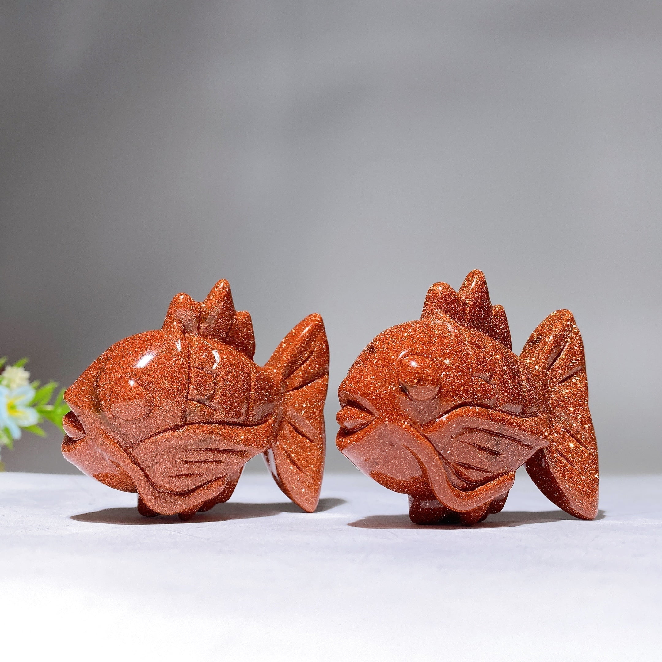 2.3-inch Golden Sandstone Fish Crystal Animal Healing