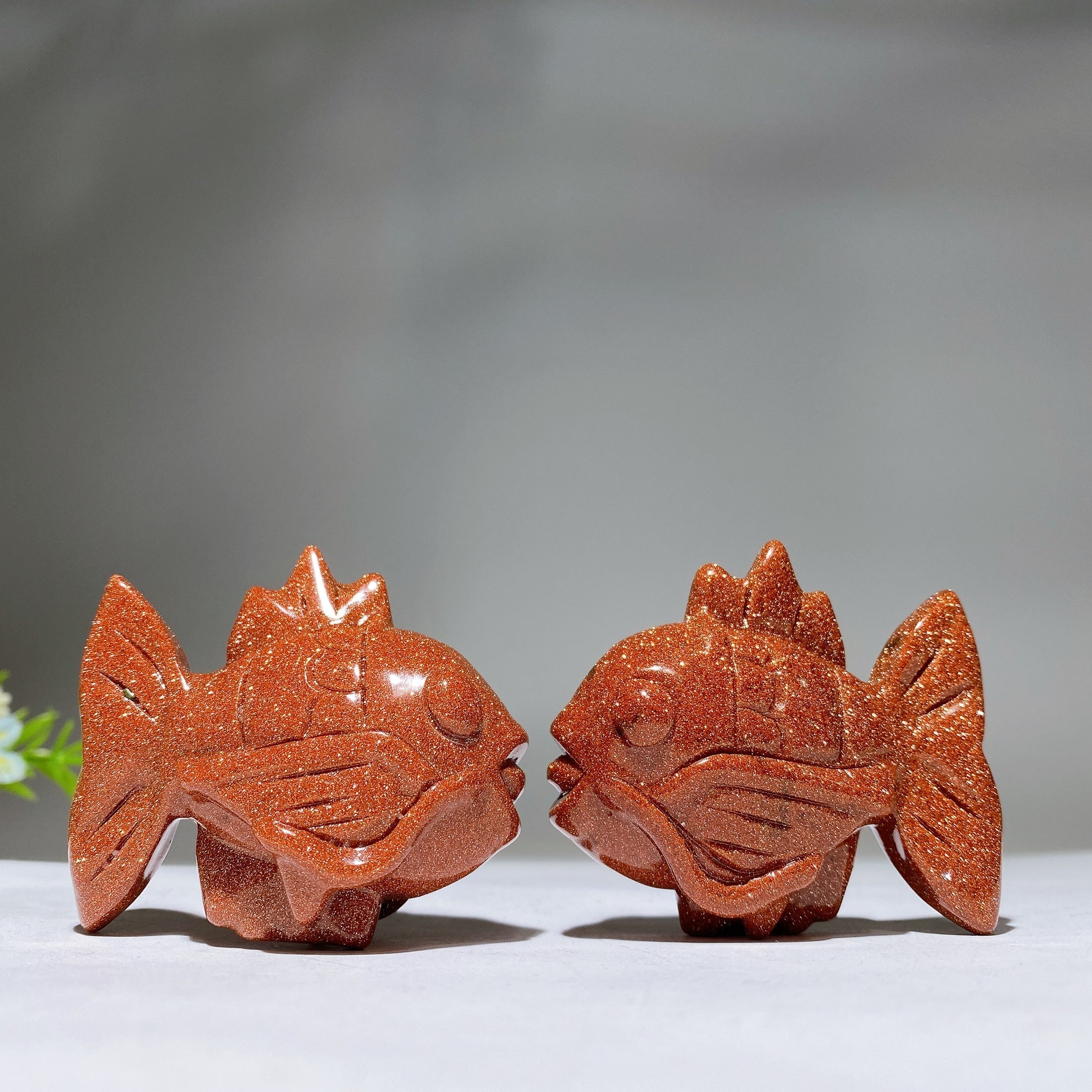 2.3-inch Golden Sandstone Fish Crystal Animal Healing