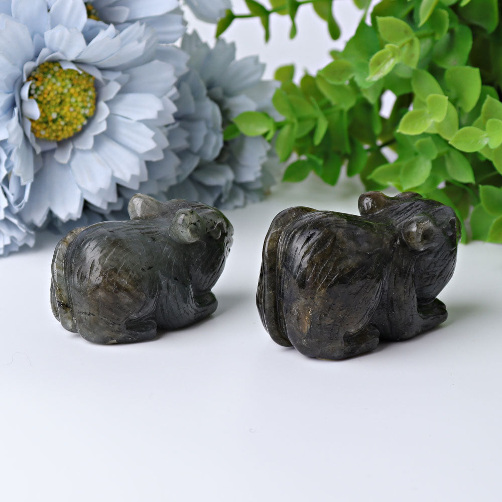 2.3 inch Labradorite Crystal Mouse Carving Figurine