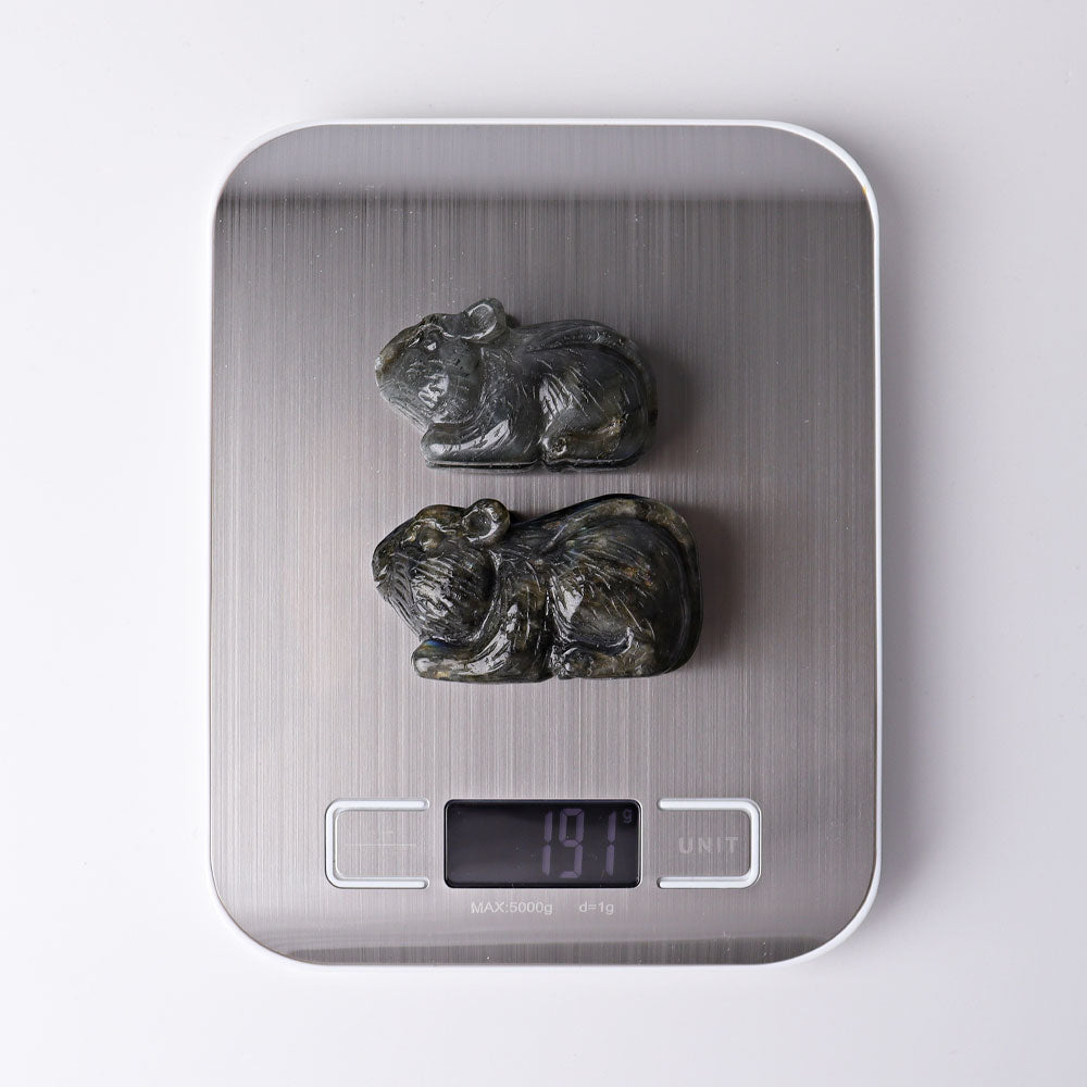 2.3 inch Labradorite Crystal Mouse Carving Figurine