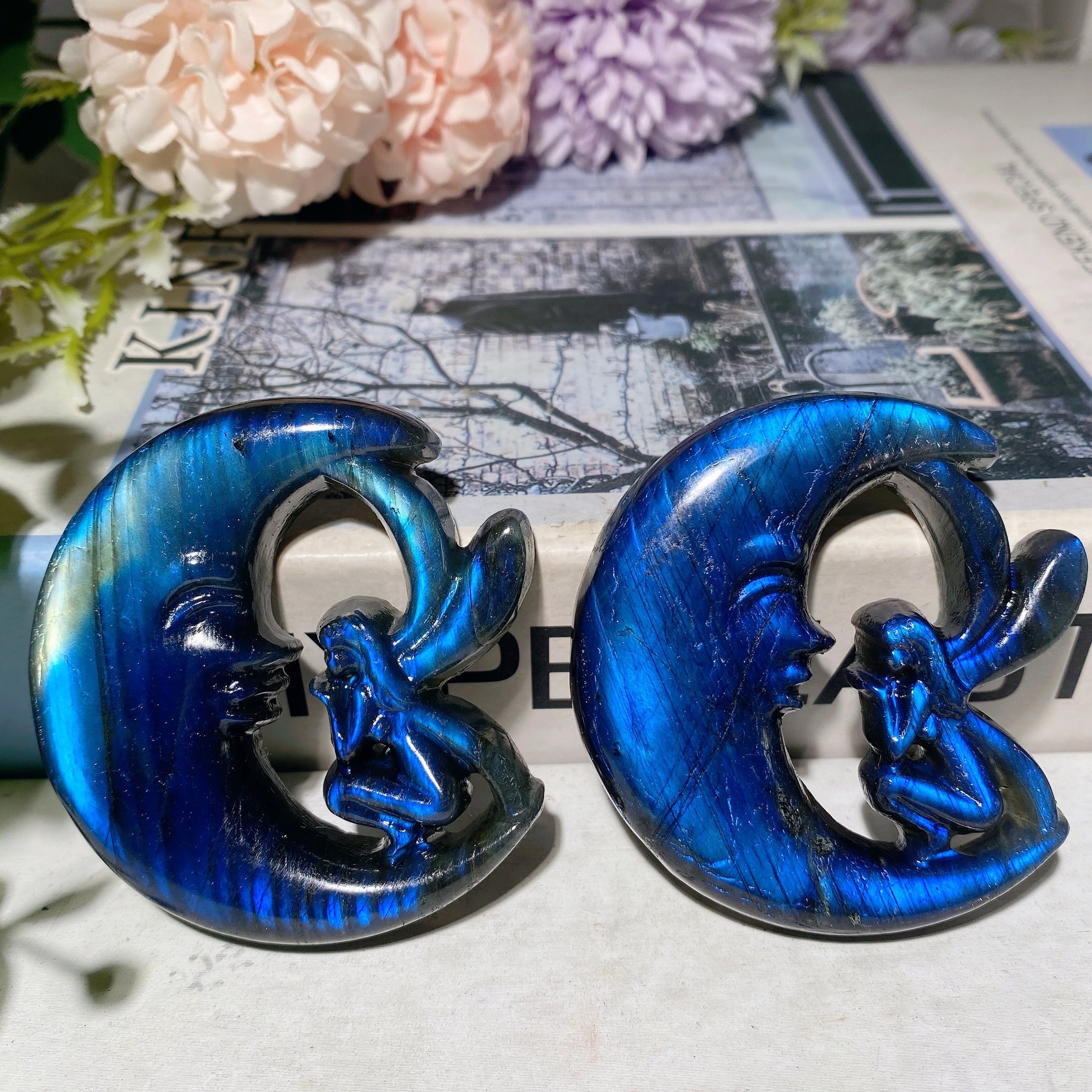 2.3 inch Labradorite Moon Fairy Crystal Figurine