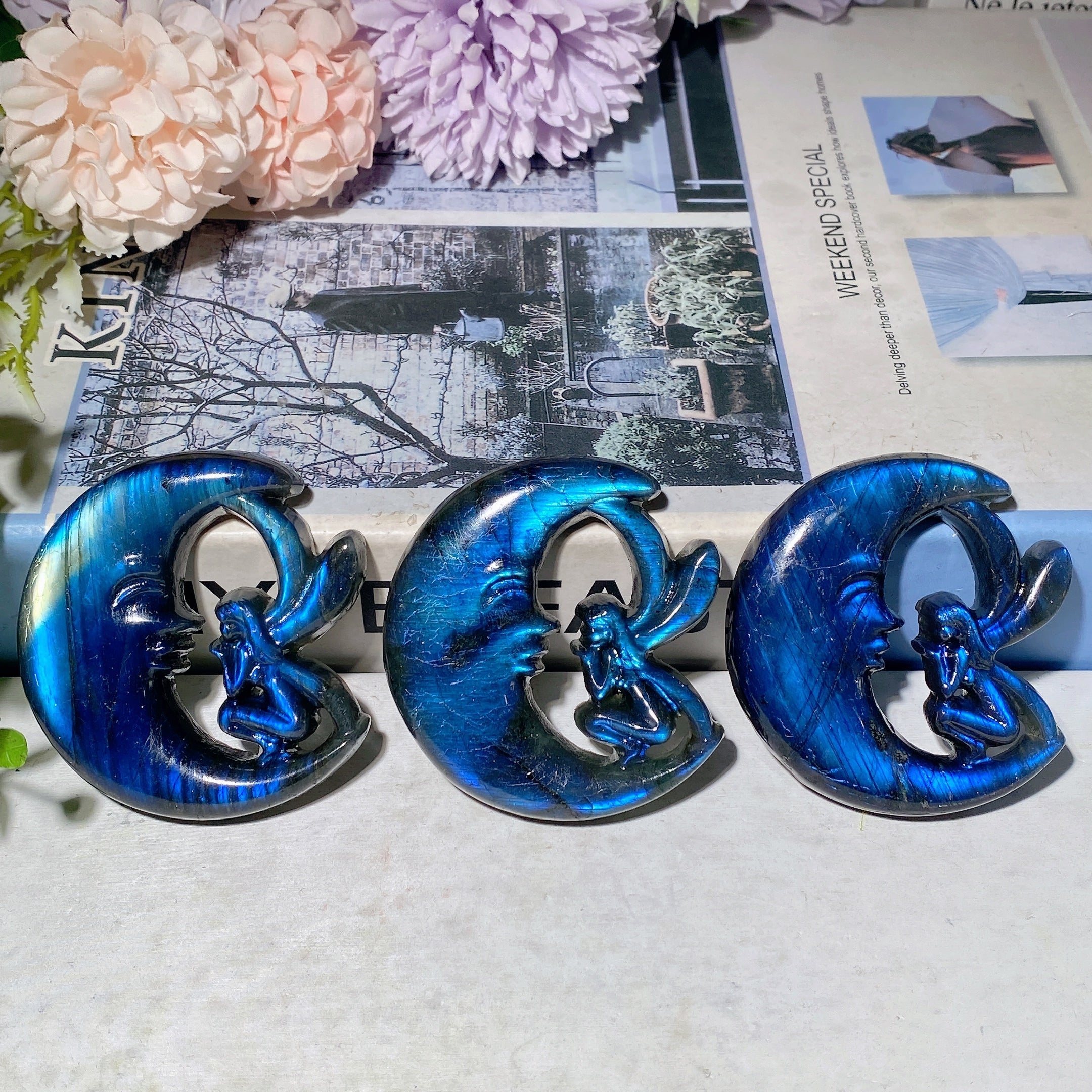 2.3 inch Labradorite Moon Fairy Crystal Figurine