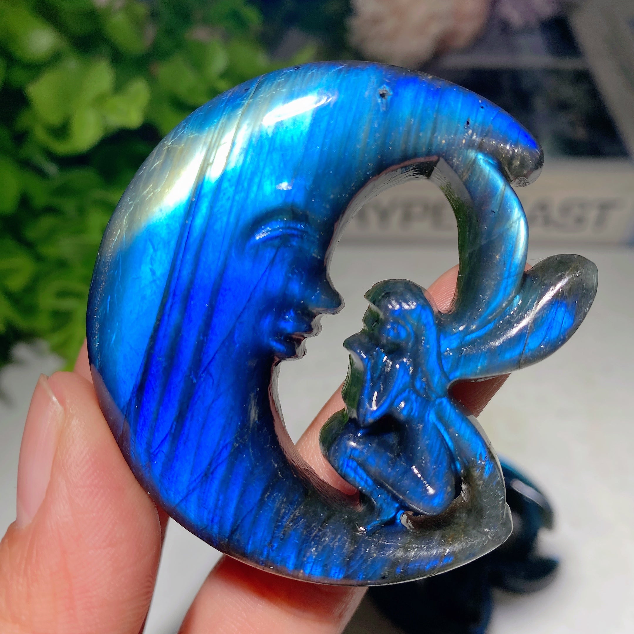 2.3 inch Labradorite Moon Fairy Crystal Figurine