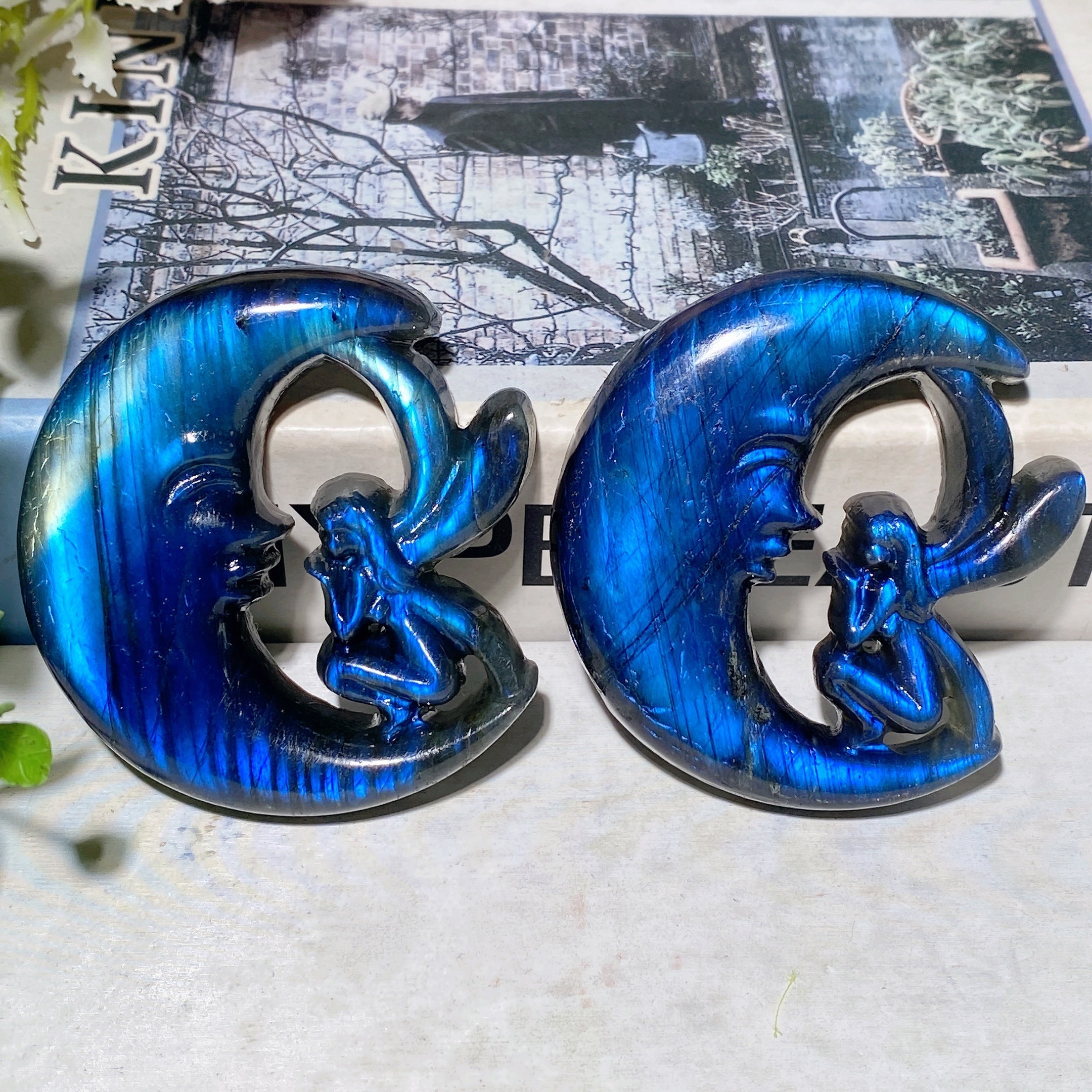 2.3 inch Labradorite Moon Fairy Crystal Figurine