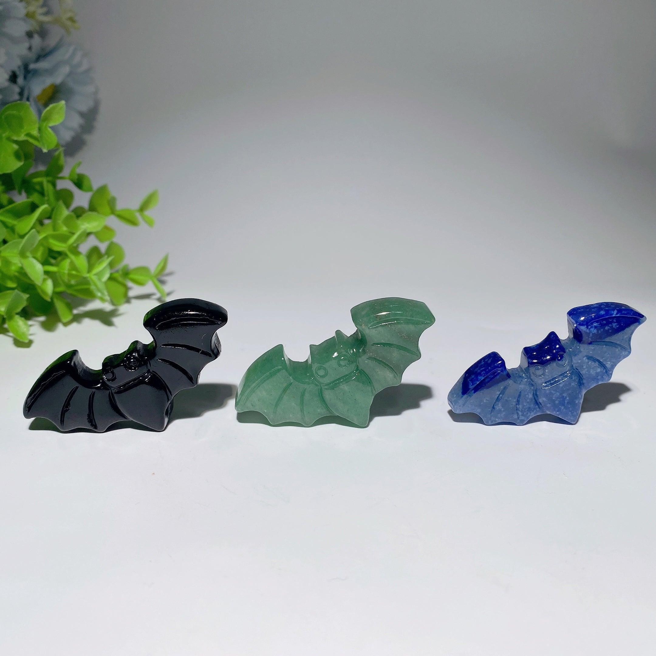 2.3 inch Mixed Crystal Bat Animal Carvings for Healing