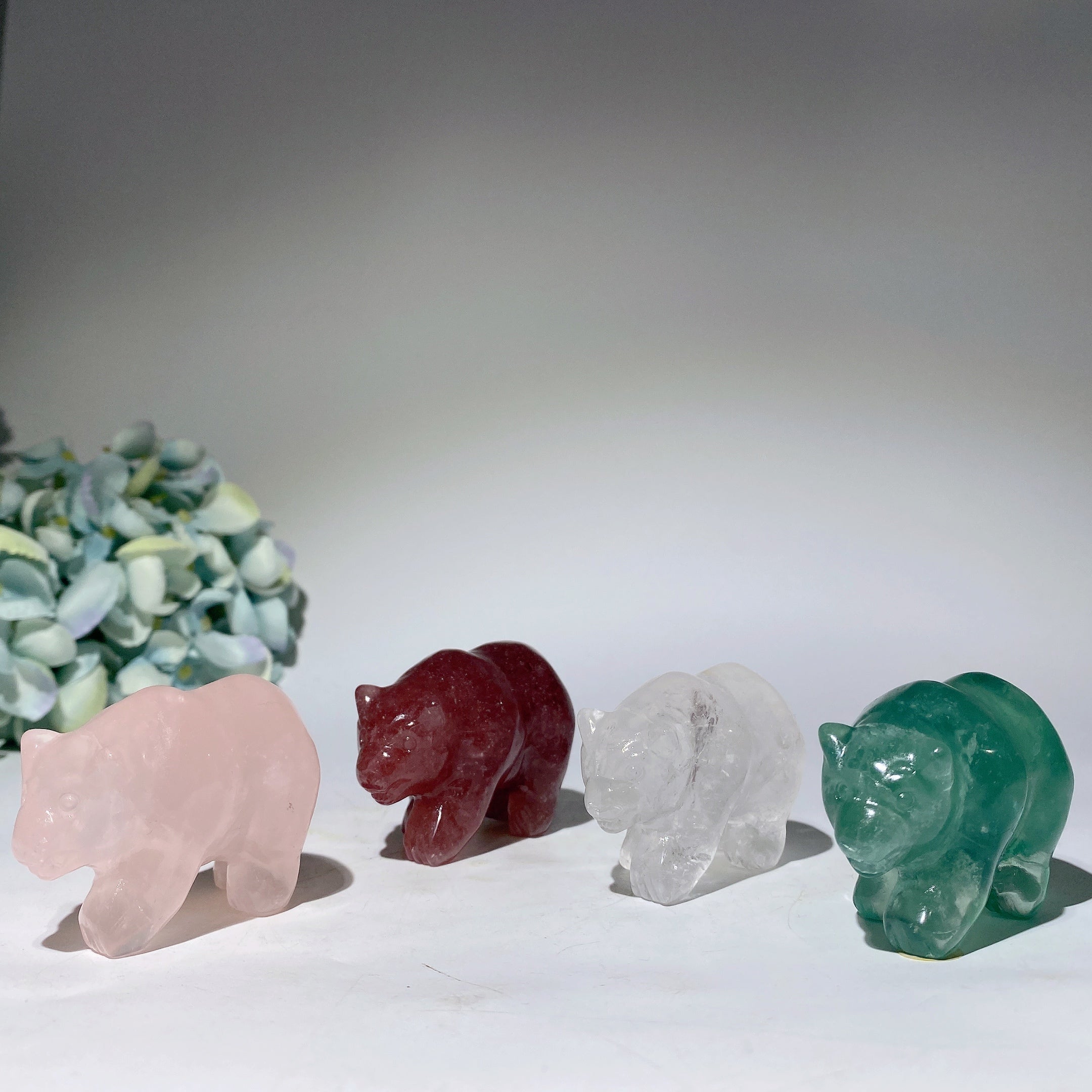 2.3 inch Mixed Crystal Bear Carvings Healing Figurines