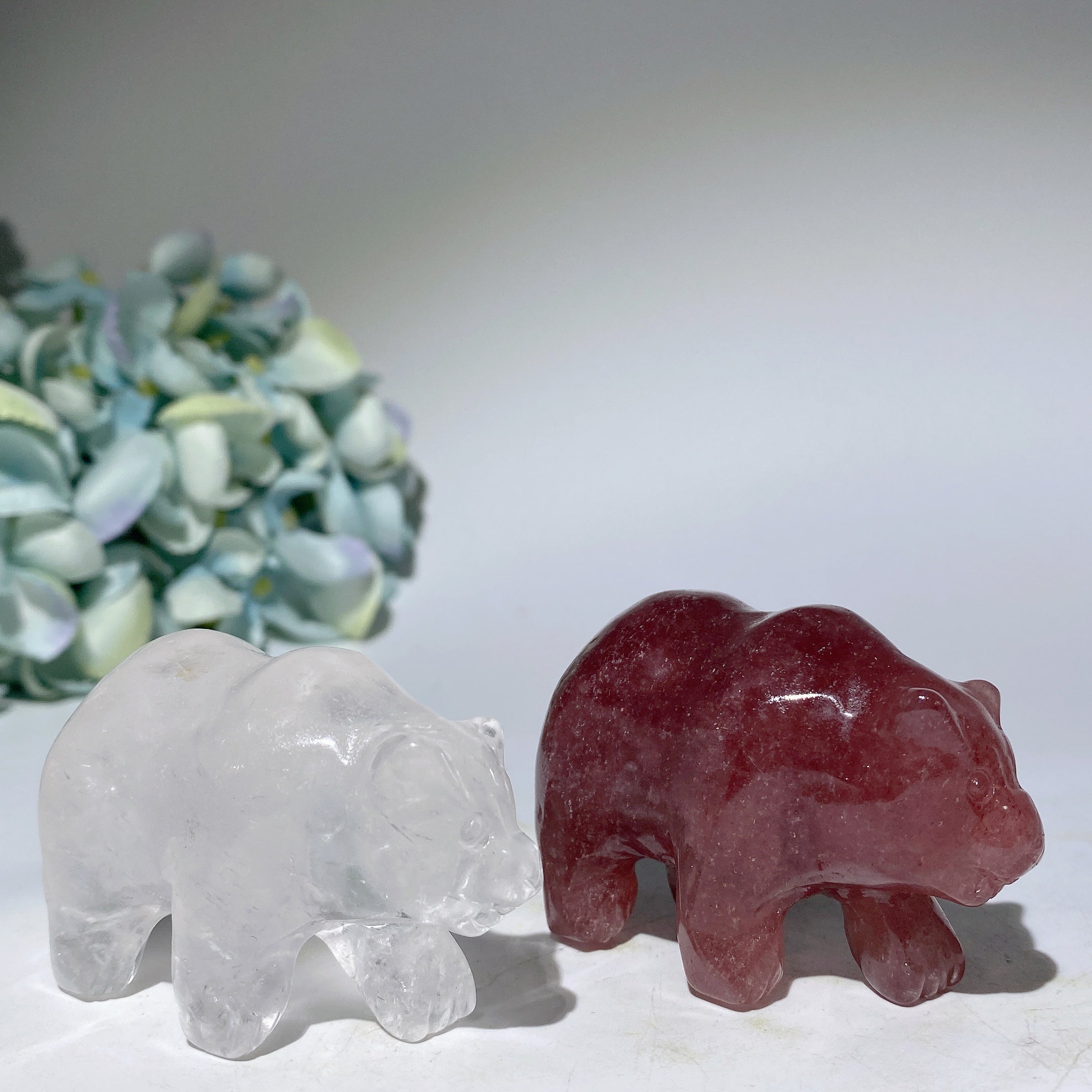 2.3 inch Mixed Crystal Bear Carvings Healing Figurines