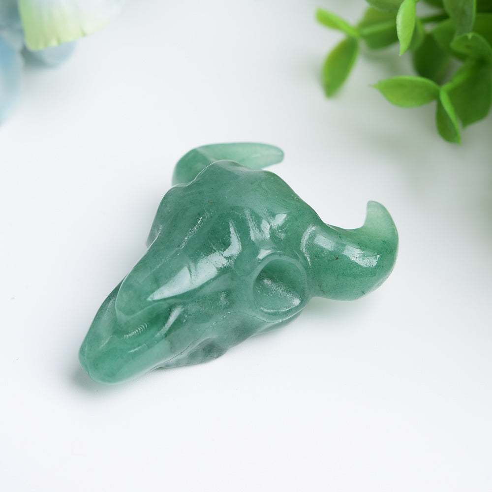 2.3 inch Mixed Crystal Bull Head Carving for Healing