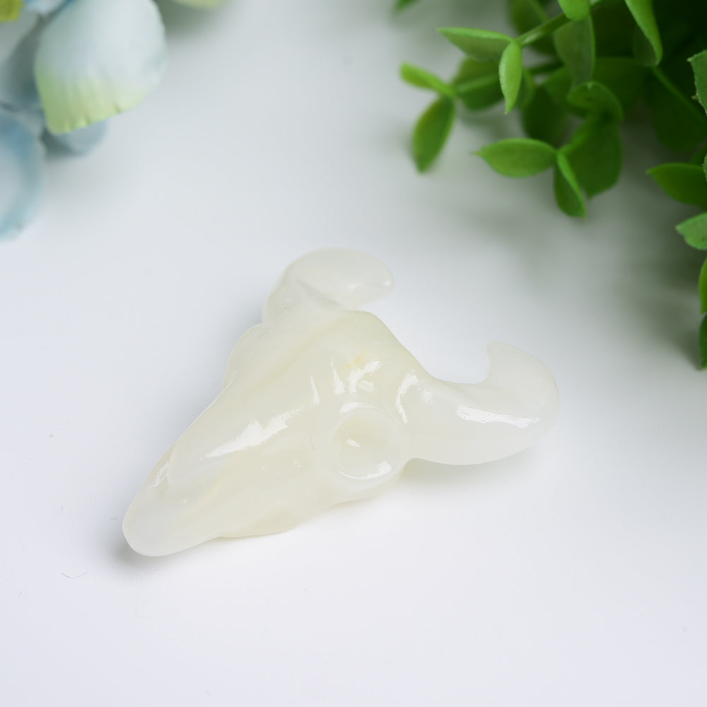 2.3 inch Mixed Crystal Bull Head Carving for Healing