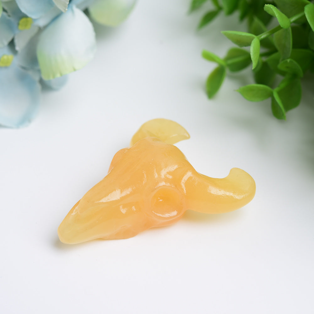 2.3 inch Mixed Crystal Bull Head Carving for Healing