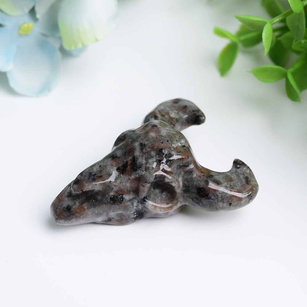 2.3 inch Mixed Crystal Bull Head Carving for Healing