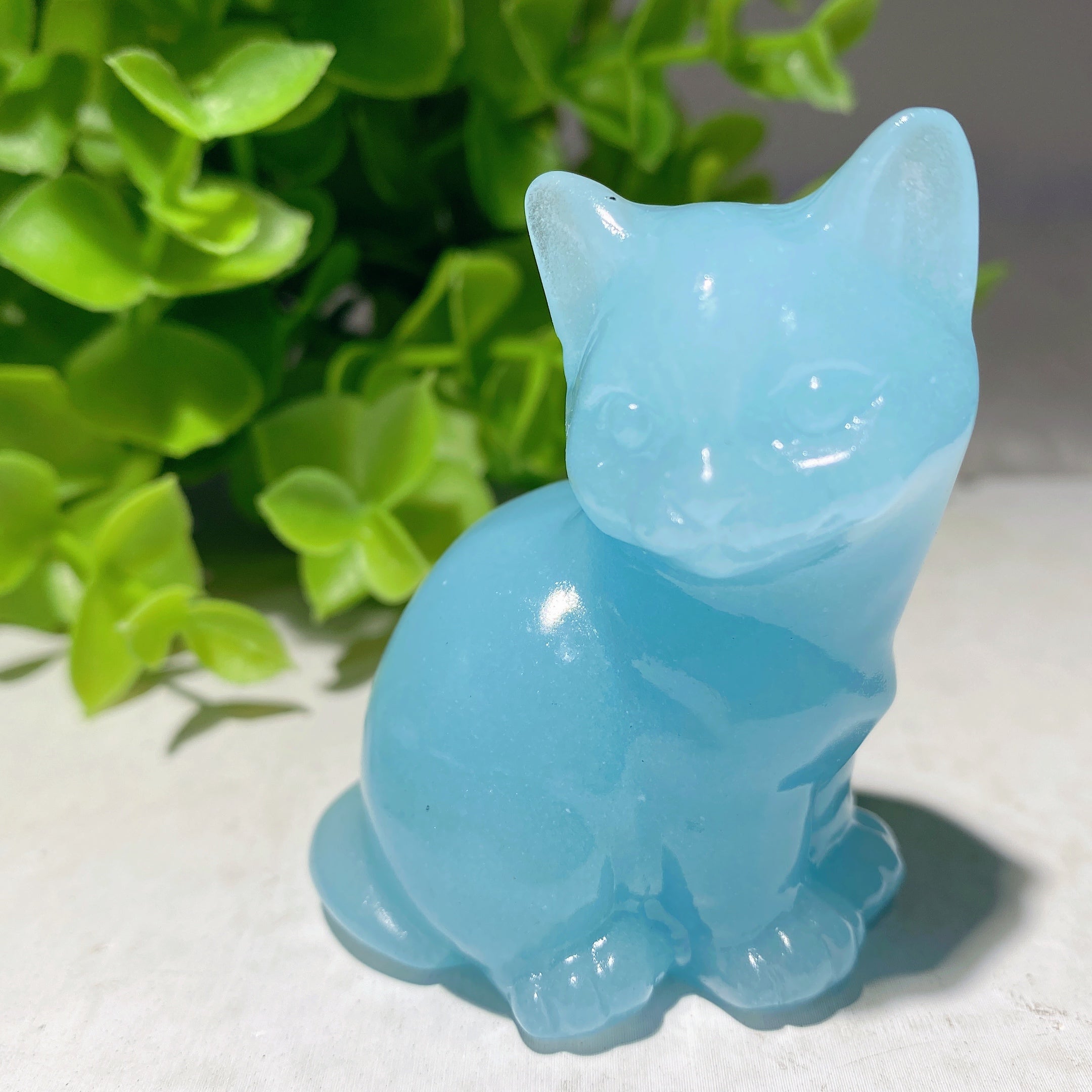 2.3-inch Mixed Crystal Cat Carvings for Healing & Decor