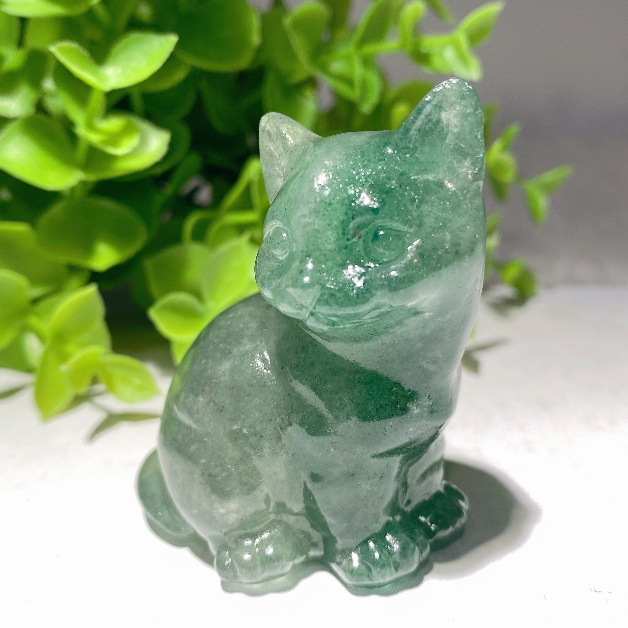 2.3-inch Mixed Crystal Cat Carvings for Healing & Decor