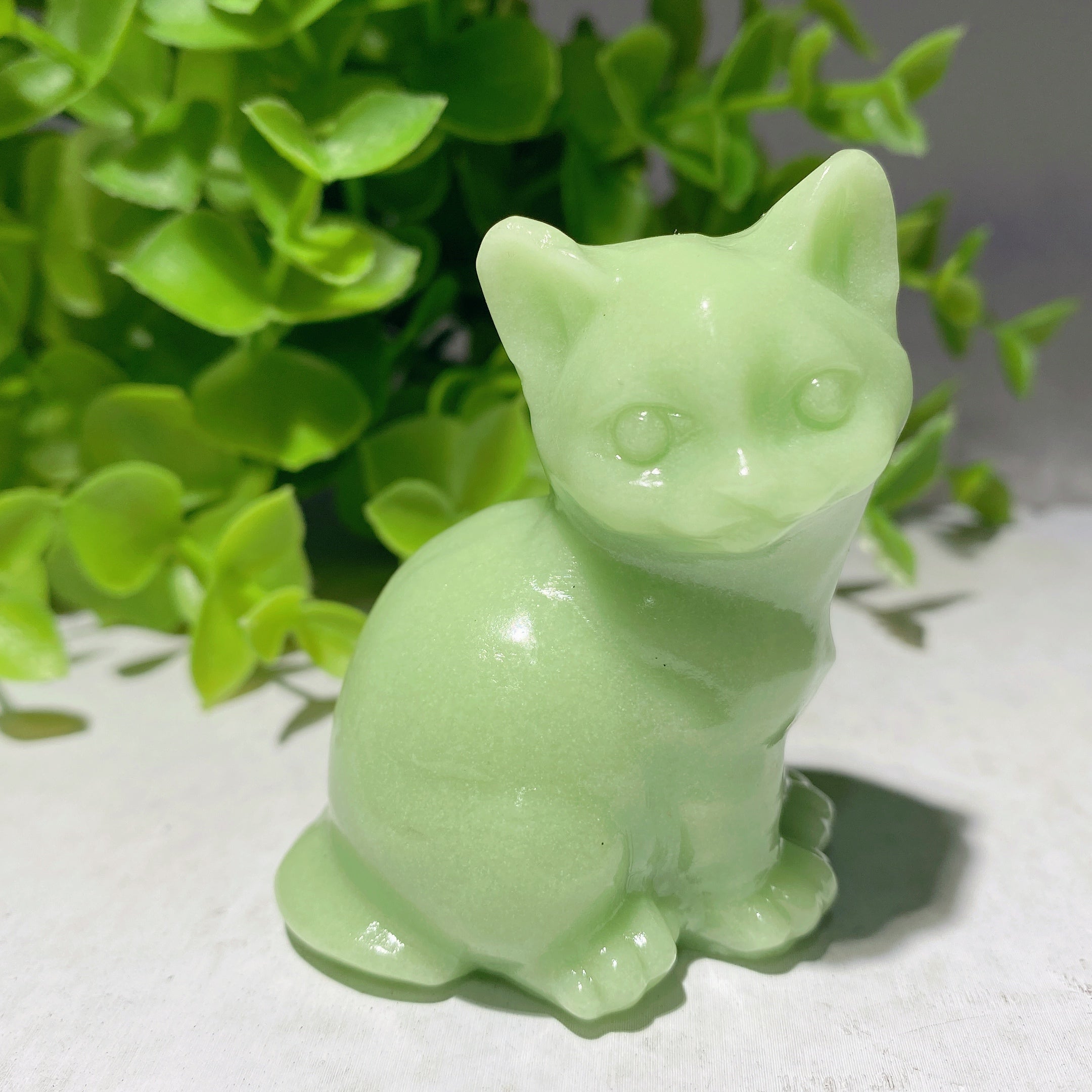 2.3-inch Mixed Crystal Cat Carvings for Healing & Decor