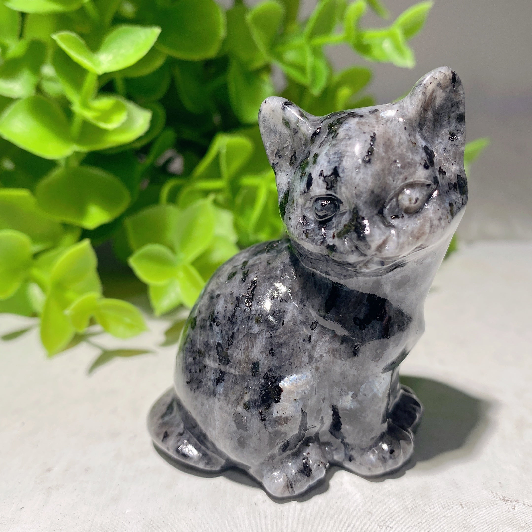 2.3-inch Mixed Crystal Cat Carvings for Healing & Decor