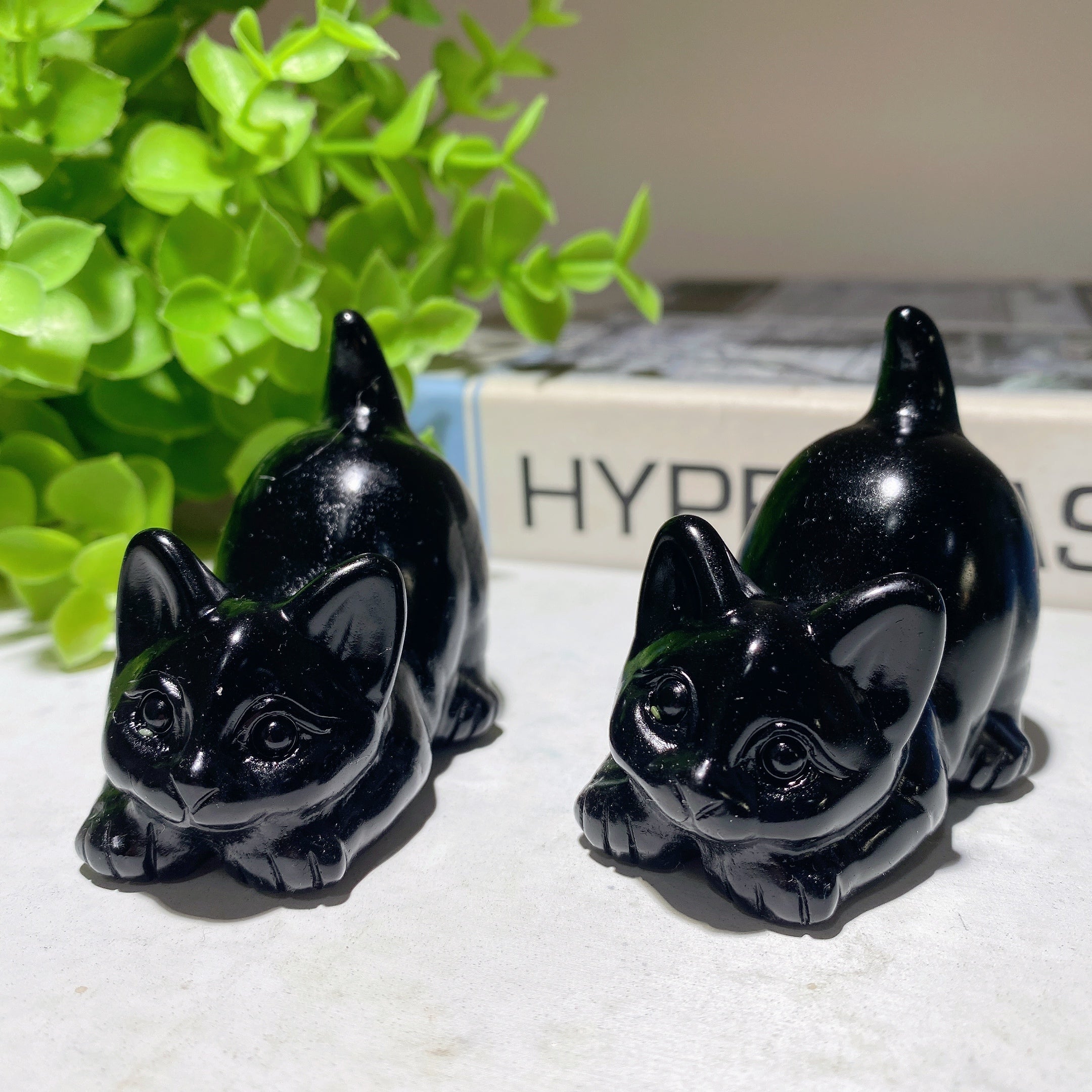 2.3 inch Mixed Crystal Cat Figurines for Healing & Decor
