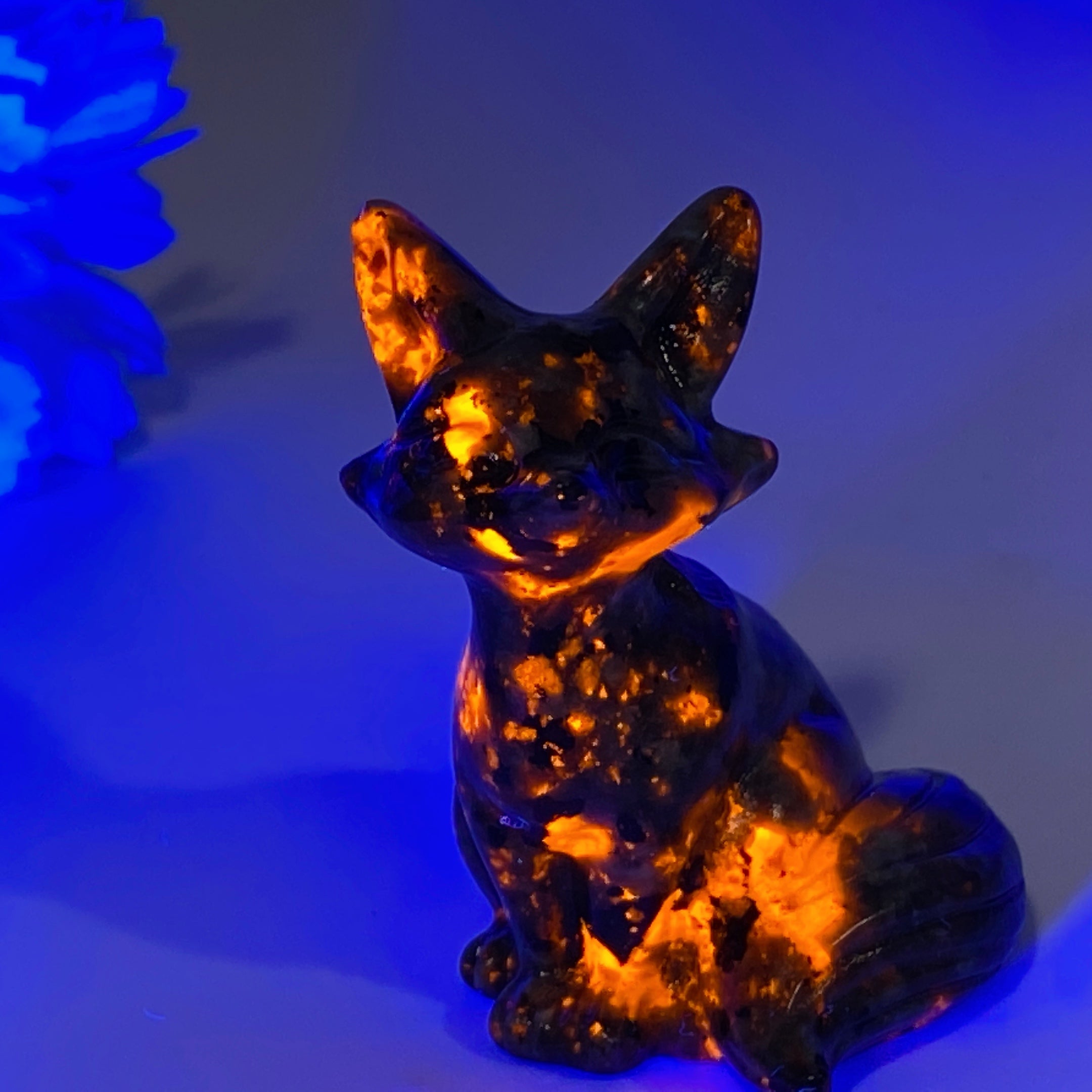 2.3 inch Mixed Crystal Fox Carving with Healing Energy