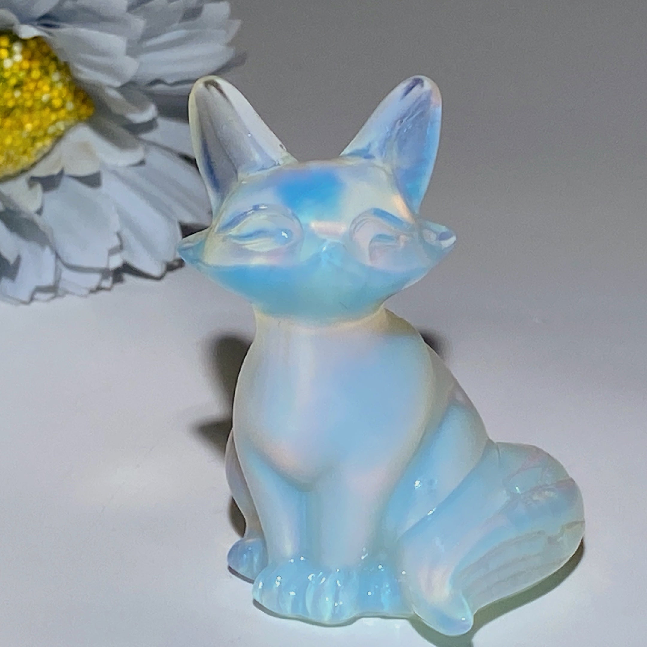 2.3 inch Mixed Crystal Fox Carving with Healing Energy