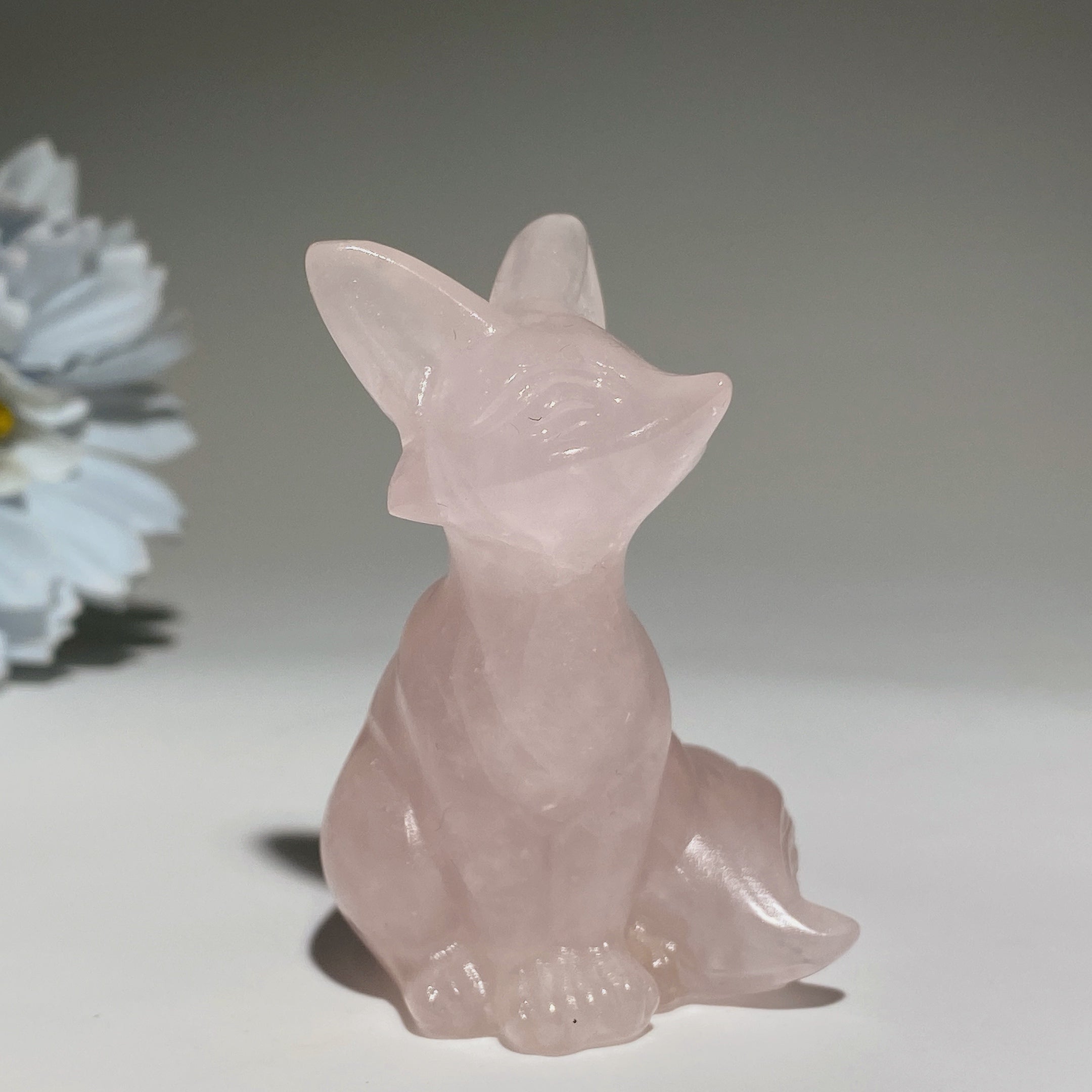 2.3 inch Mixed Crystal Fox Carving with Healing Energy