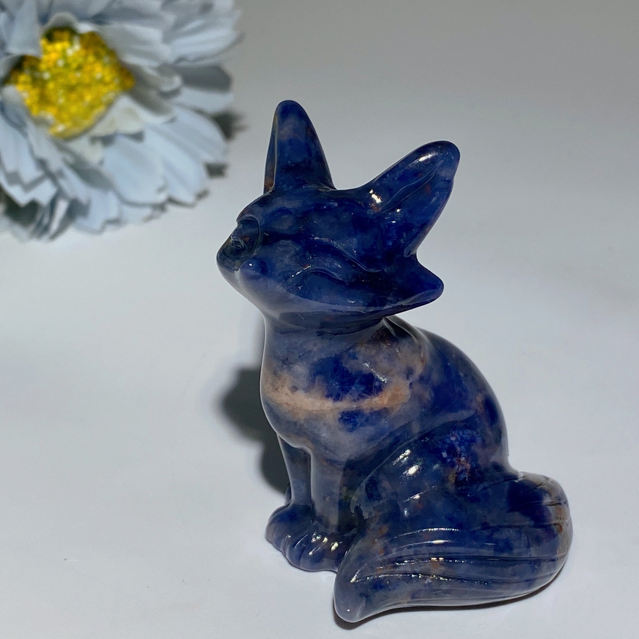 2.3 inch Mixed Crystal Fox Carving with Healing Energy