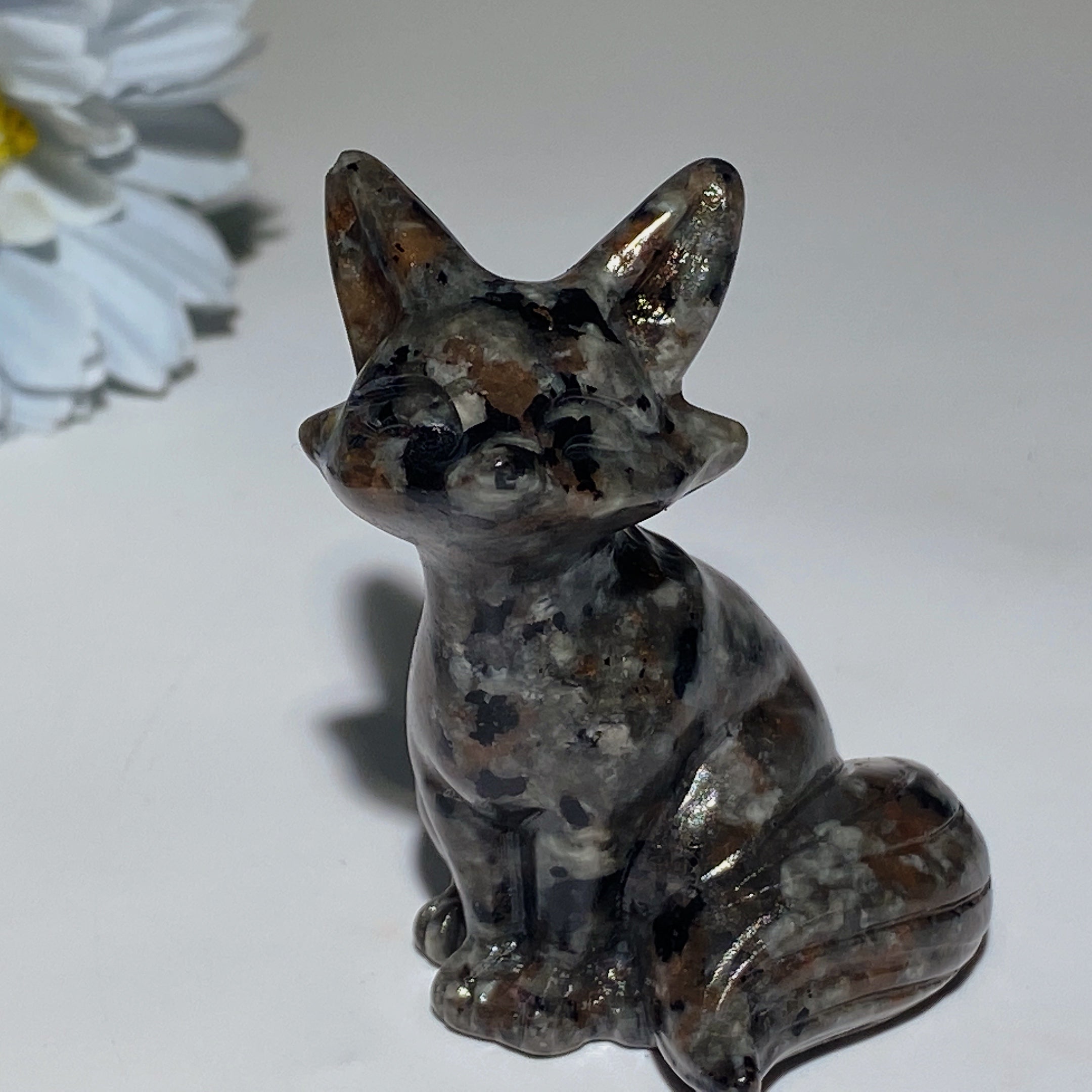 2.3 inch Mixed Crystal Fox Carving with Healing Energy