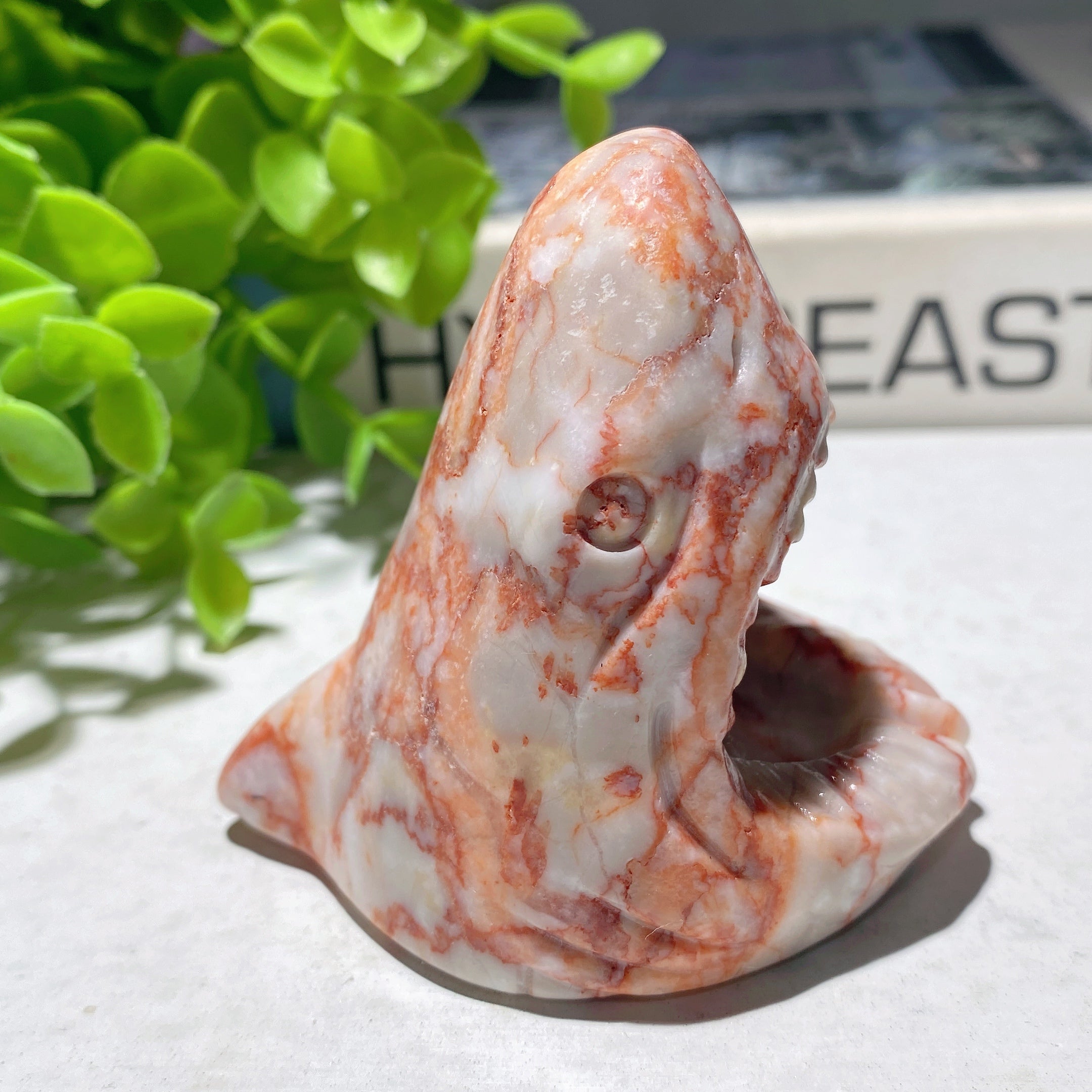 2.3 inch Mixed Crystal Shark's Head Carving Figurine