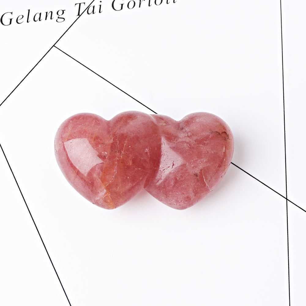 2.3 Inch Pink Double Heart Crystal Figurine