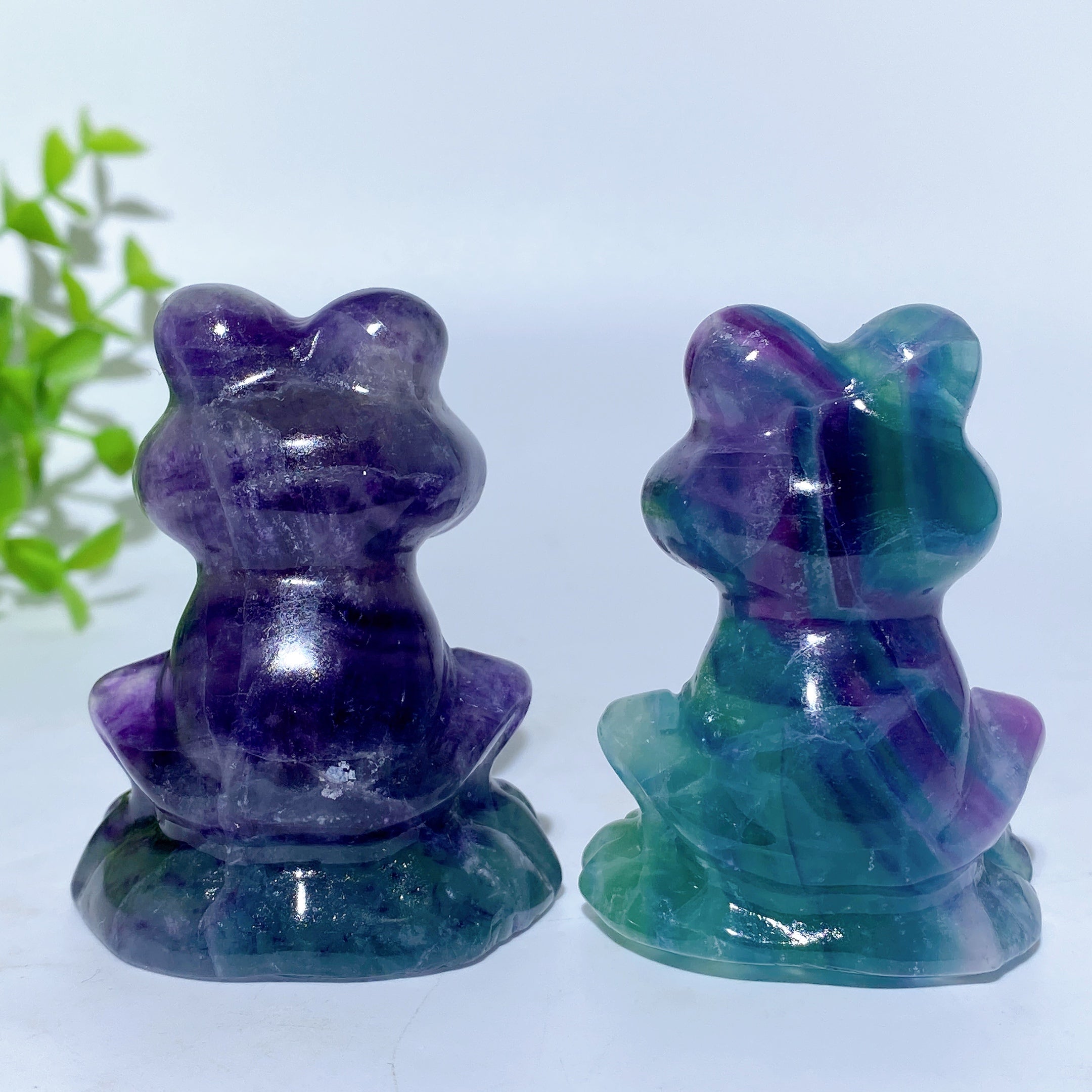 2.3 inch Rainbow Fluorite Crystal Frog for Healing