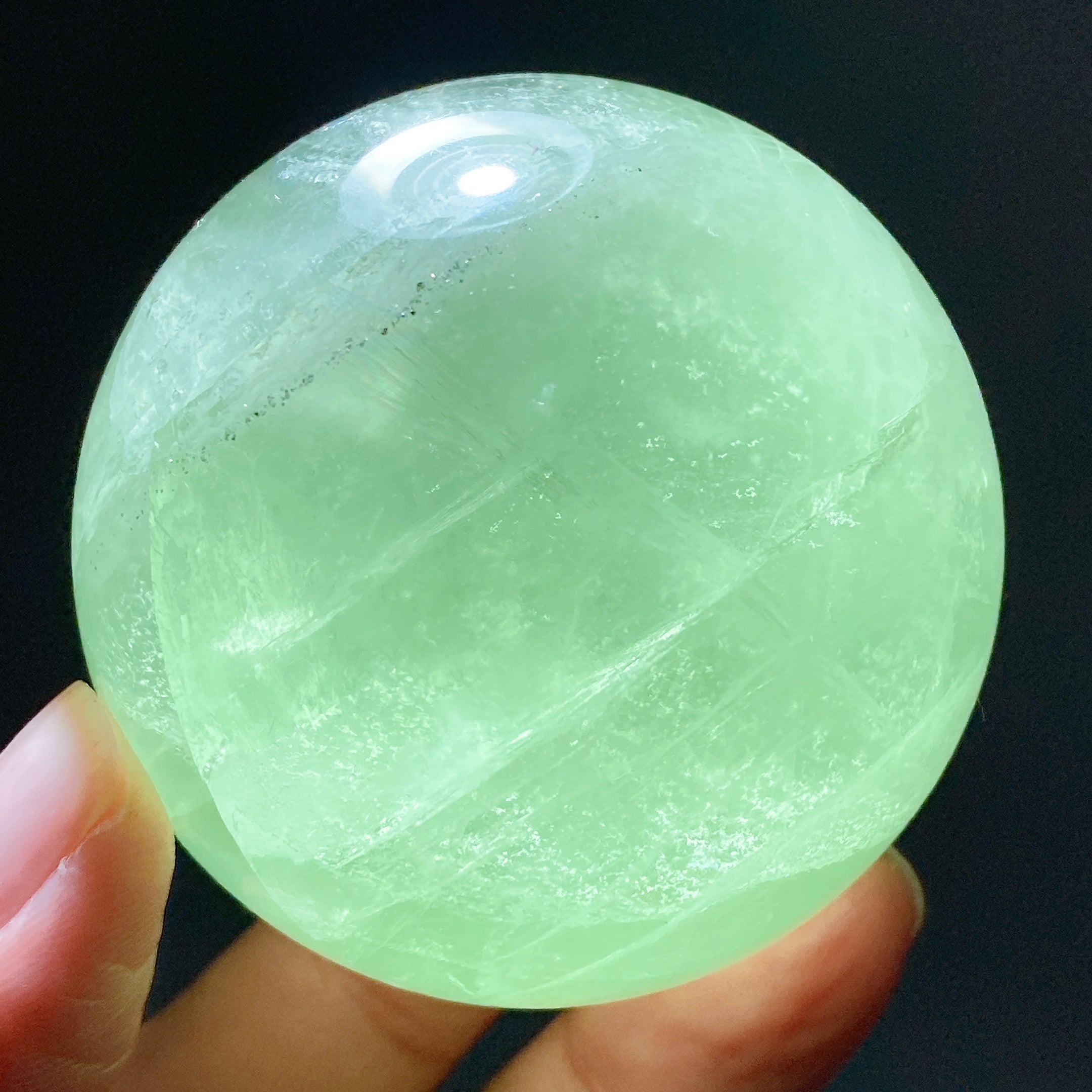 2-3 inch Rainbow Green Fluorite Healing Sphere