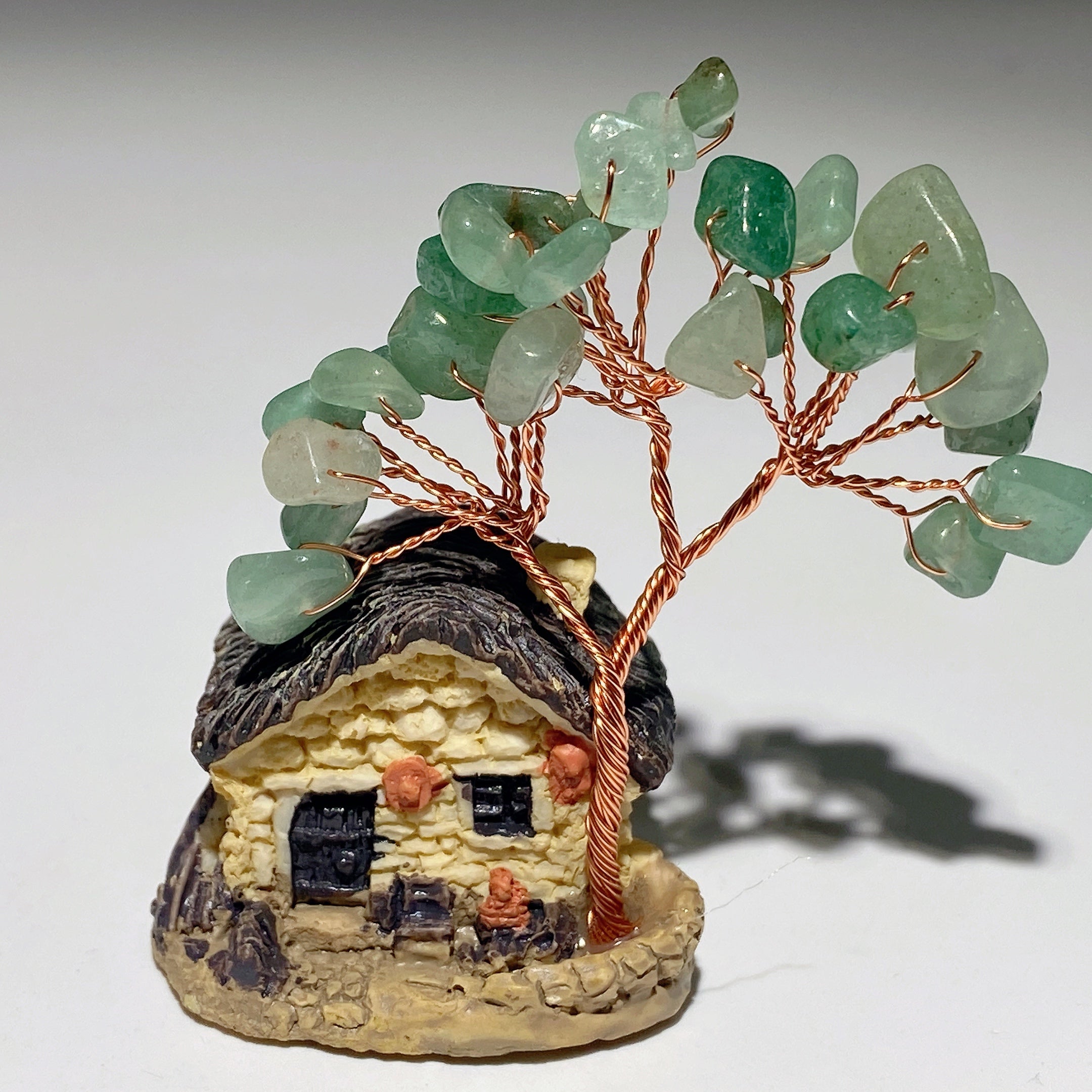 2.3 Inch Resin House Crystal Chips Healing Tree Decor