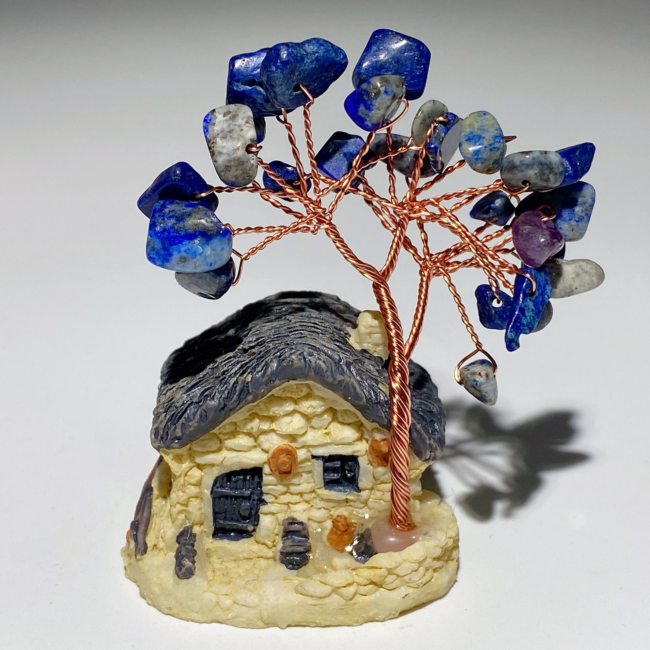 2.3 Inch Resin House Crystal Chips Healing Tree Decor