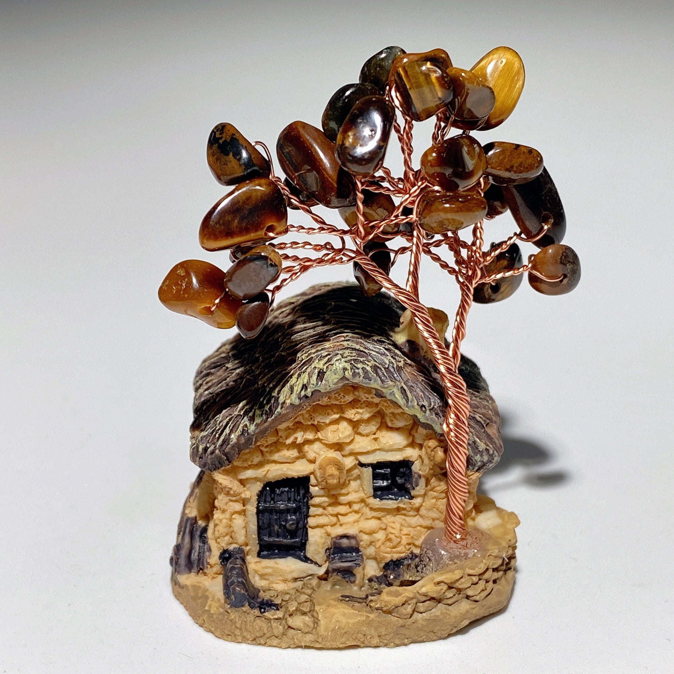 2.3 Inch Resin House Crystal Chips Healing Tree Decor