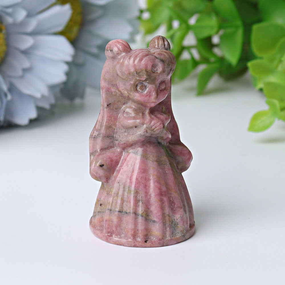 2.3-Inch Rhodonite Princess Serenity Crystal Figurine