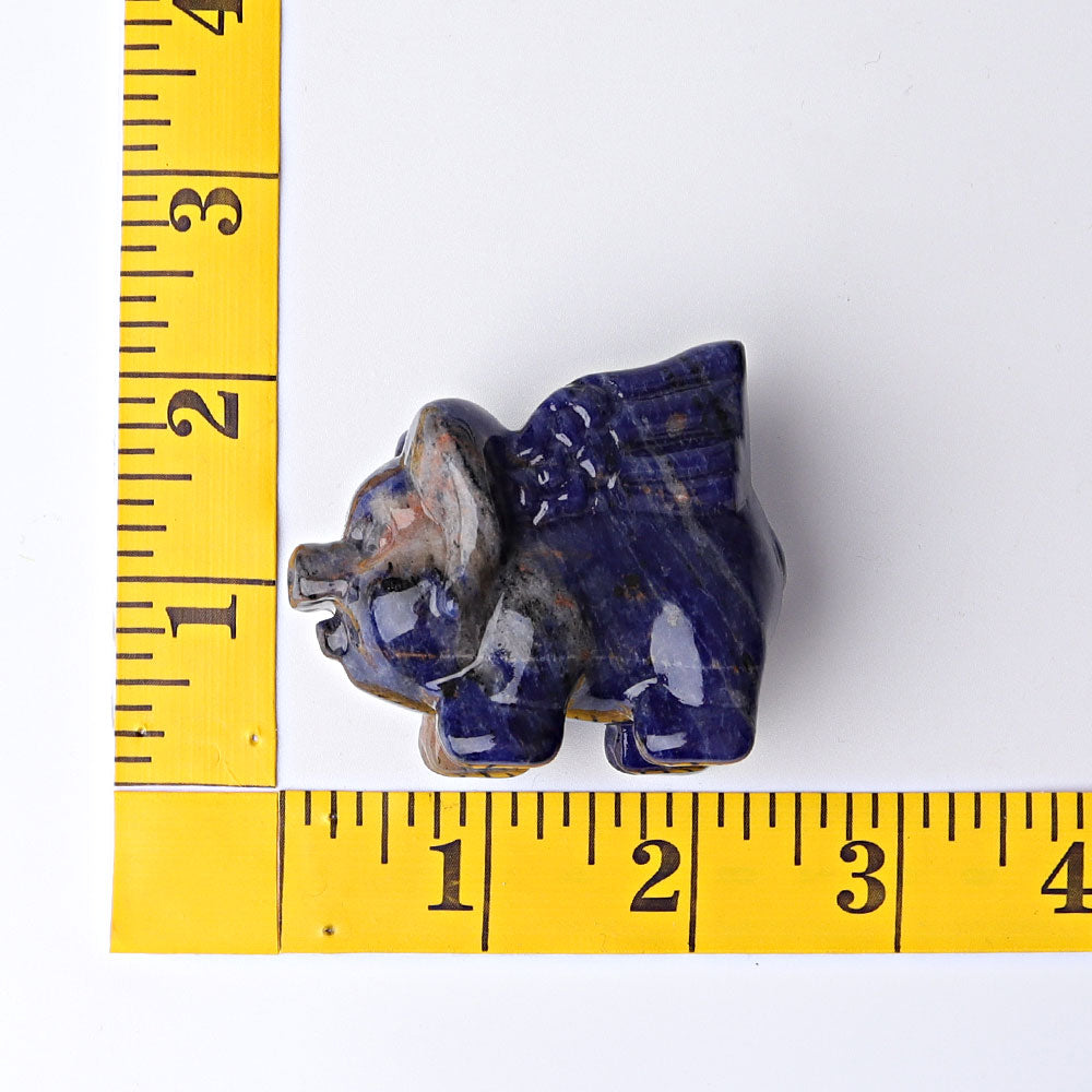 2.3 inch Sodalite Flying Pig Crystal Animal Carving