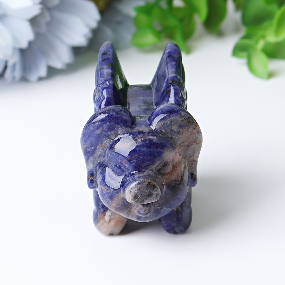 2.3 inch Sodalite Flying Pig Crystal Animal Carving