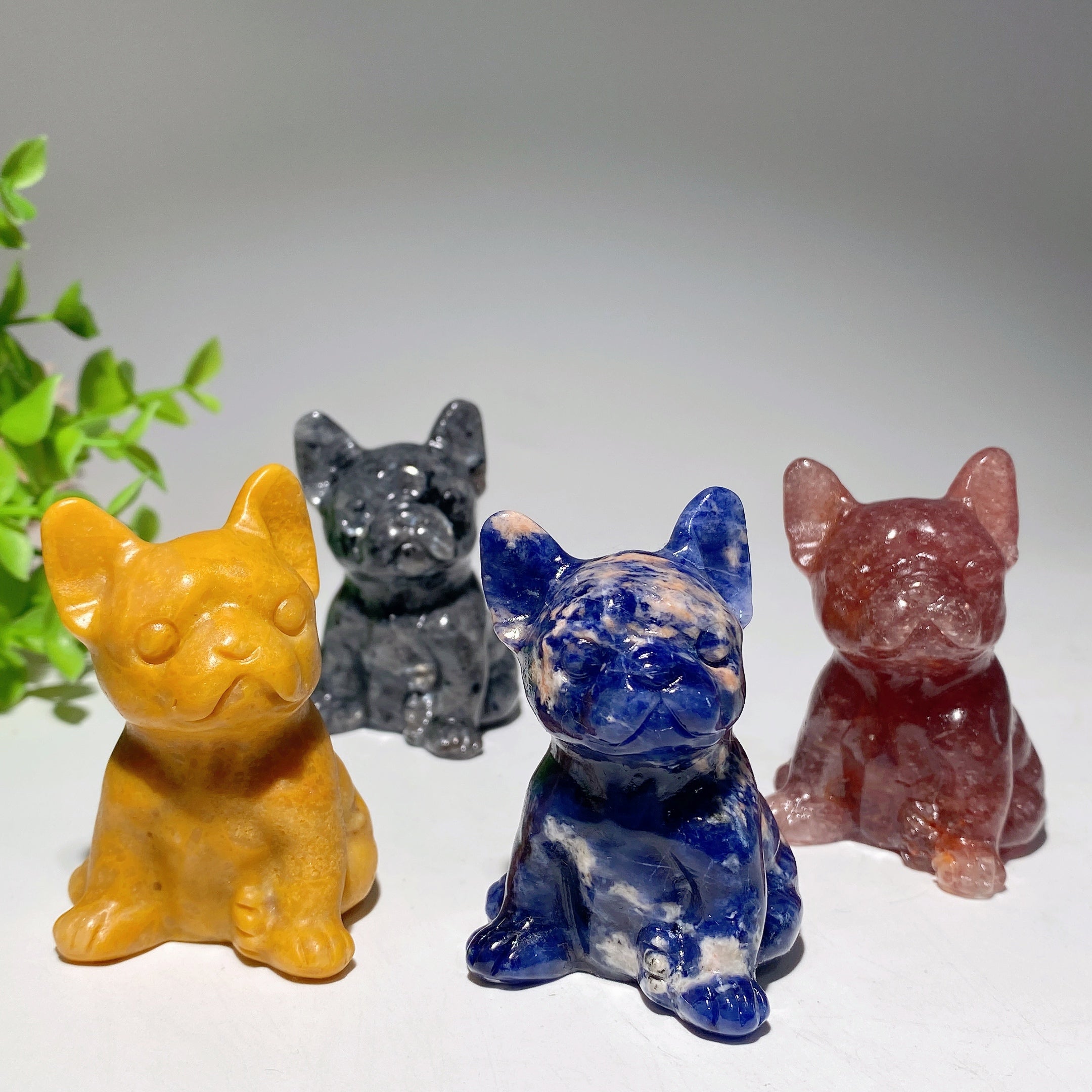 2.3" Mixed Crystal Dog Figurines for Healing Display