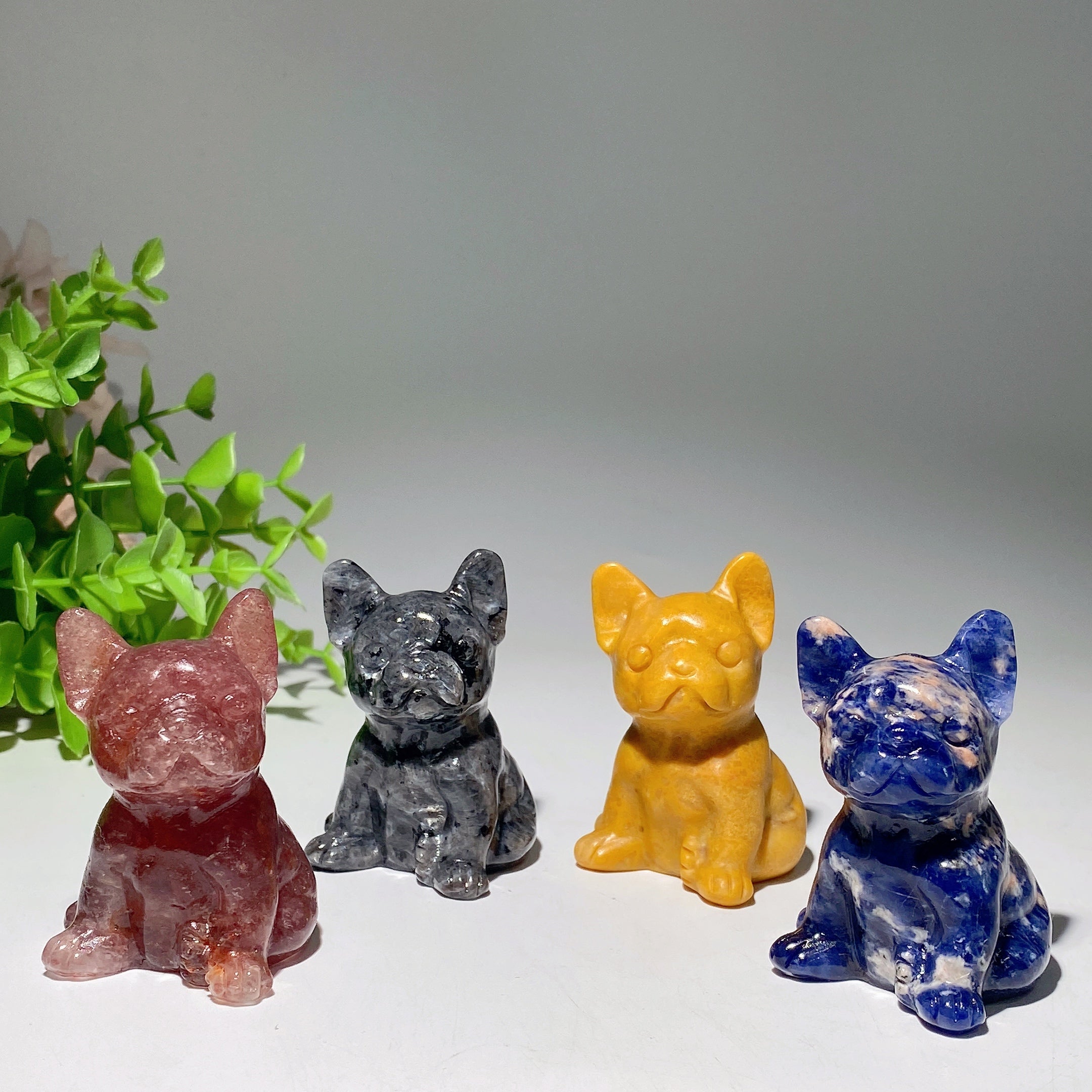 2.3" Mixed Crystal Dog Figurines for Healing Display