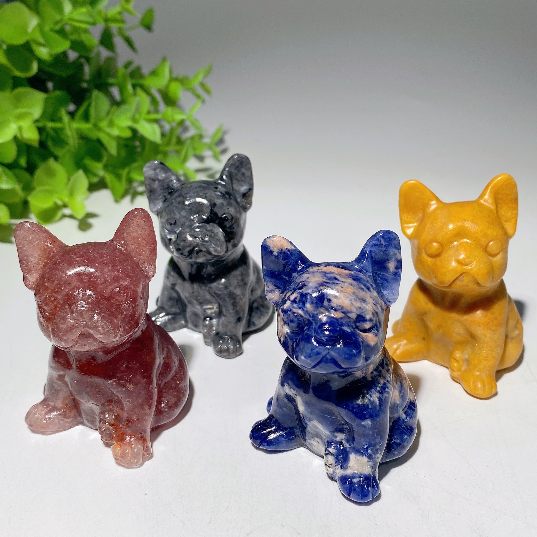 2.3" Mixed Crystal Dog Figurines for Healing Display