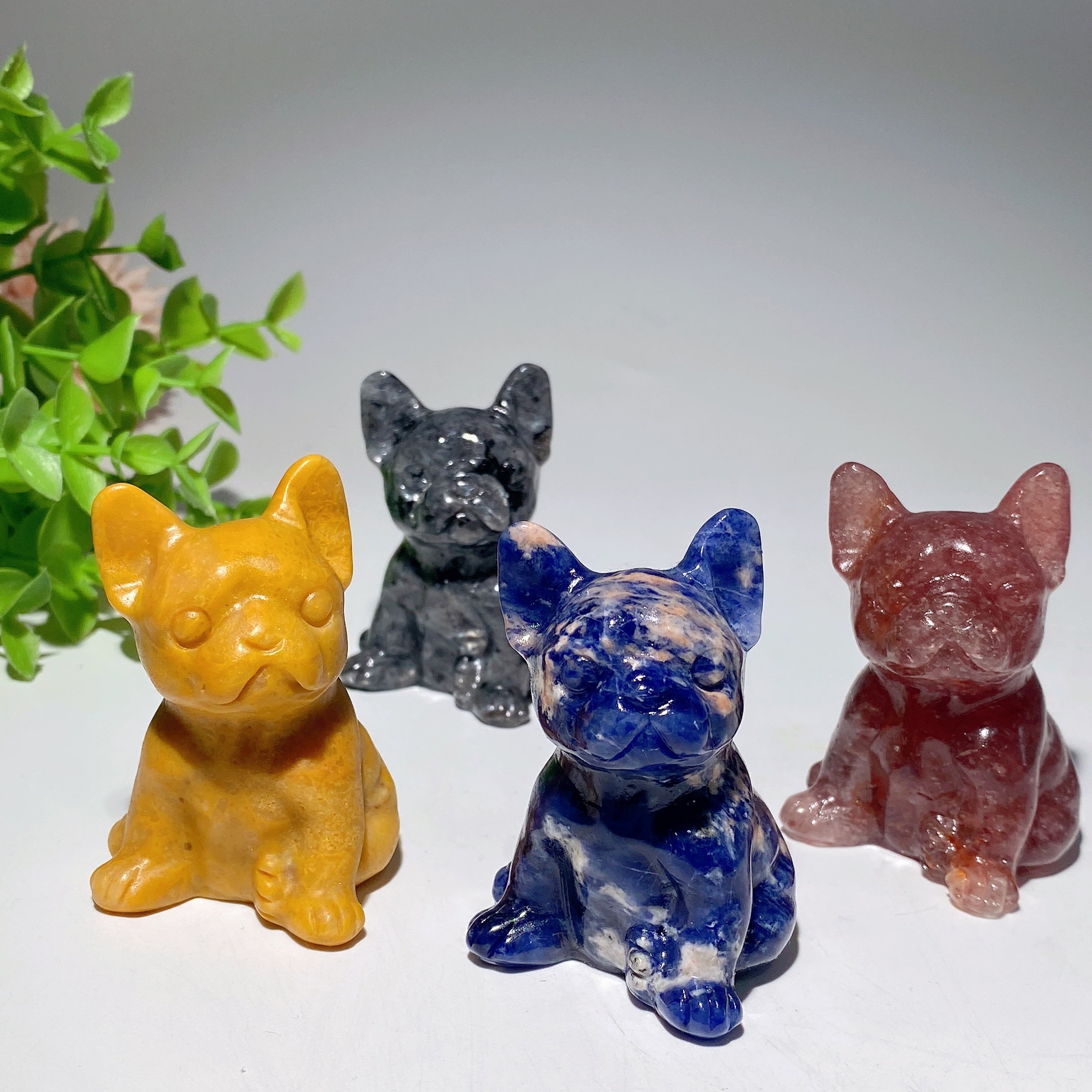 2.3" Mixed Crystal Dog Figurines for Healing Display