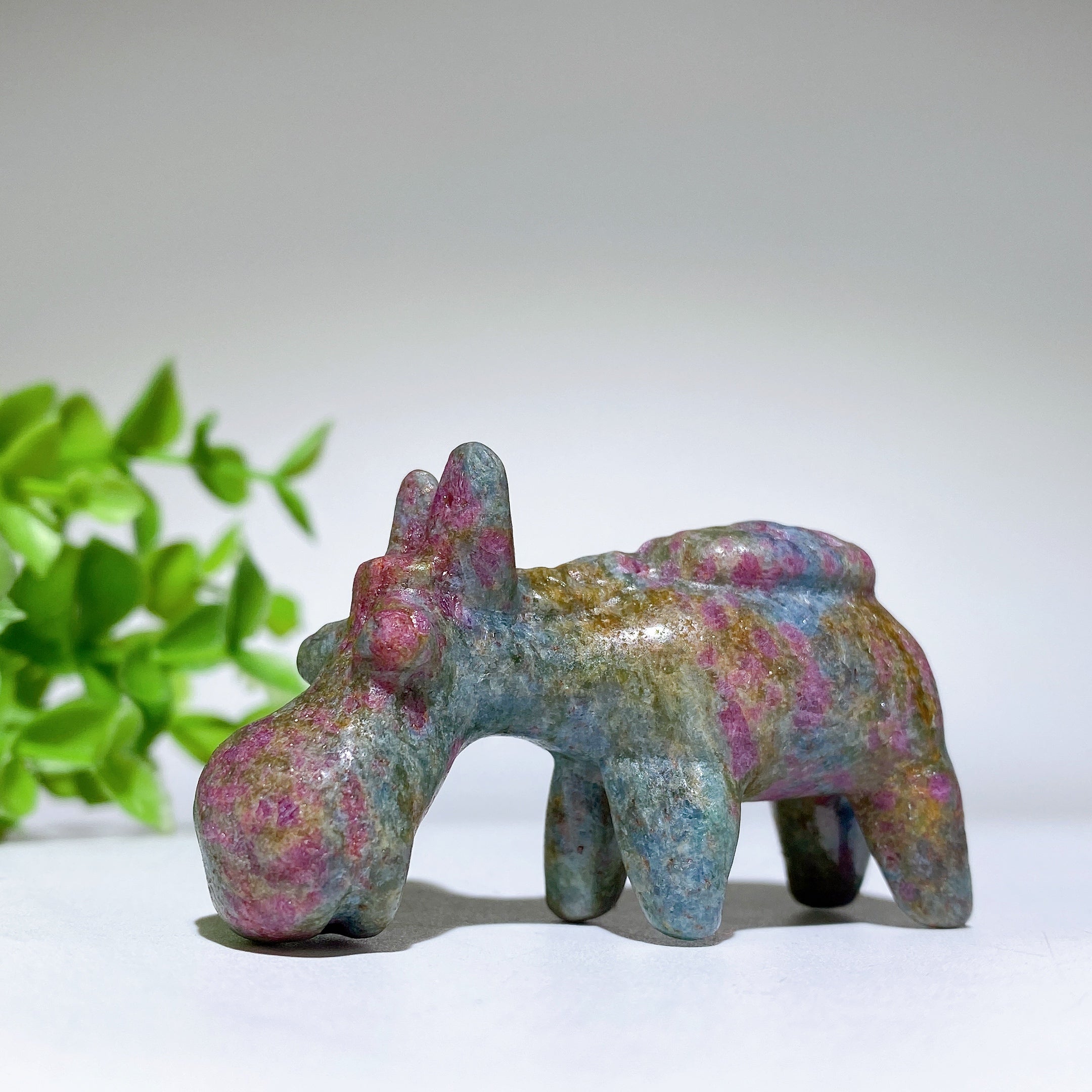 2.3" Mixed Crystal Donkey Carving Figurines for Healing