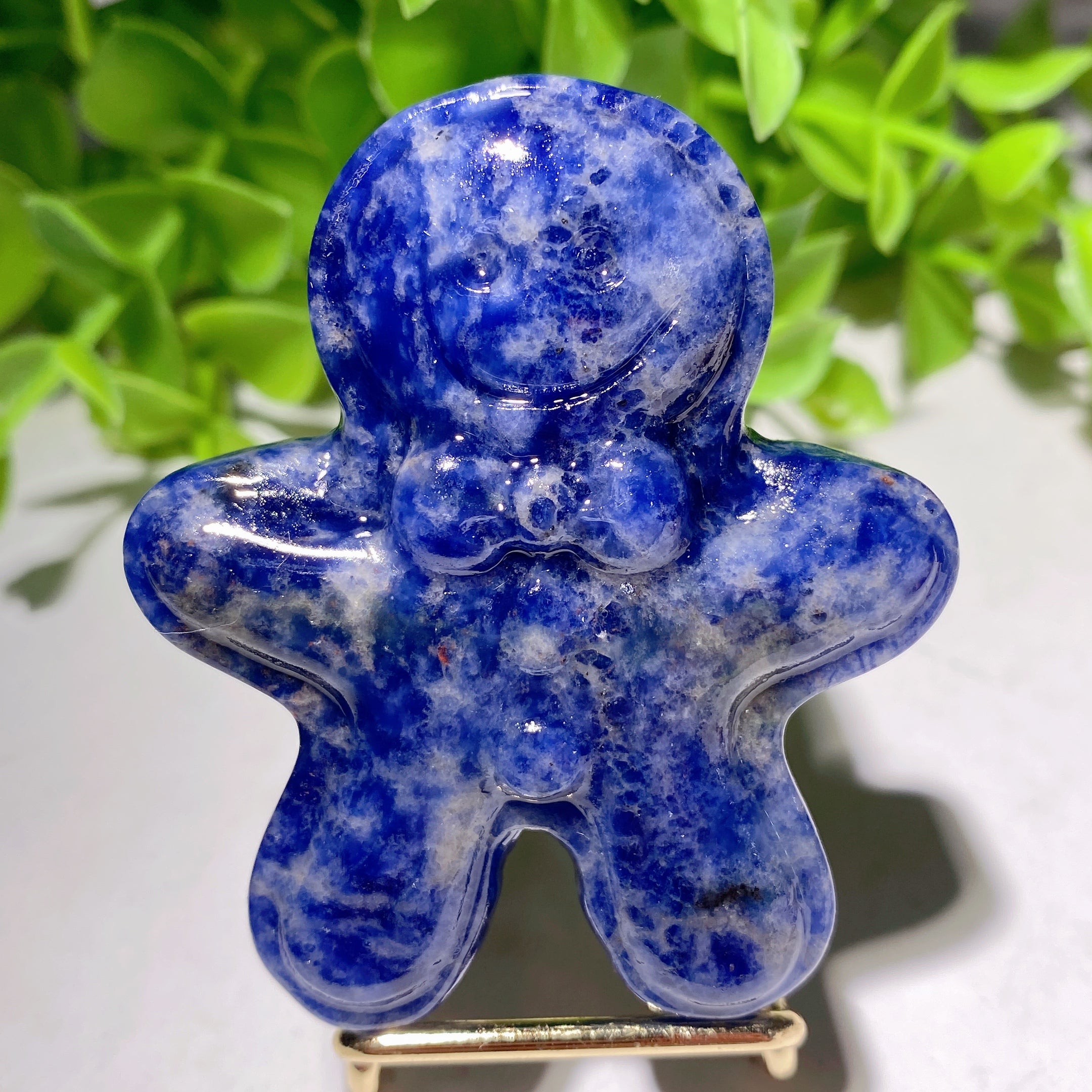 2.35 inch Mixed Crystal Gingerbread Man Figurine Healing Energy
